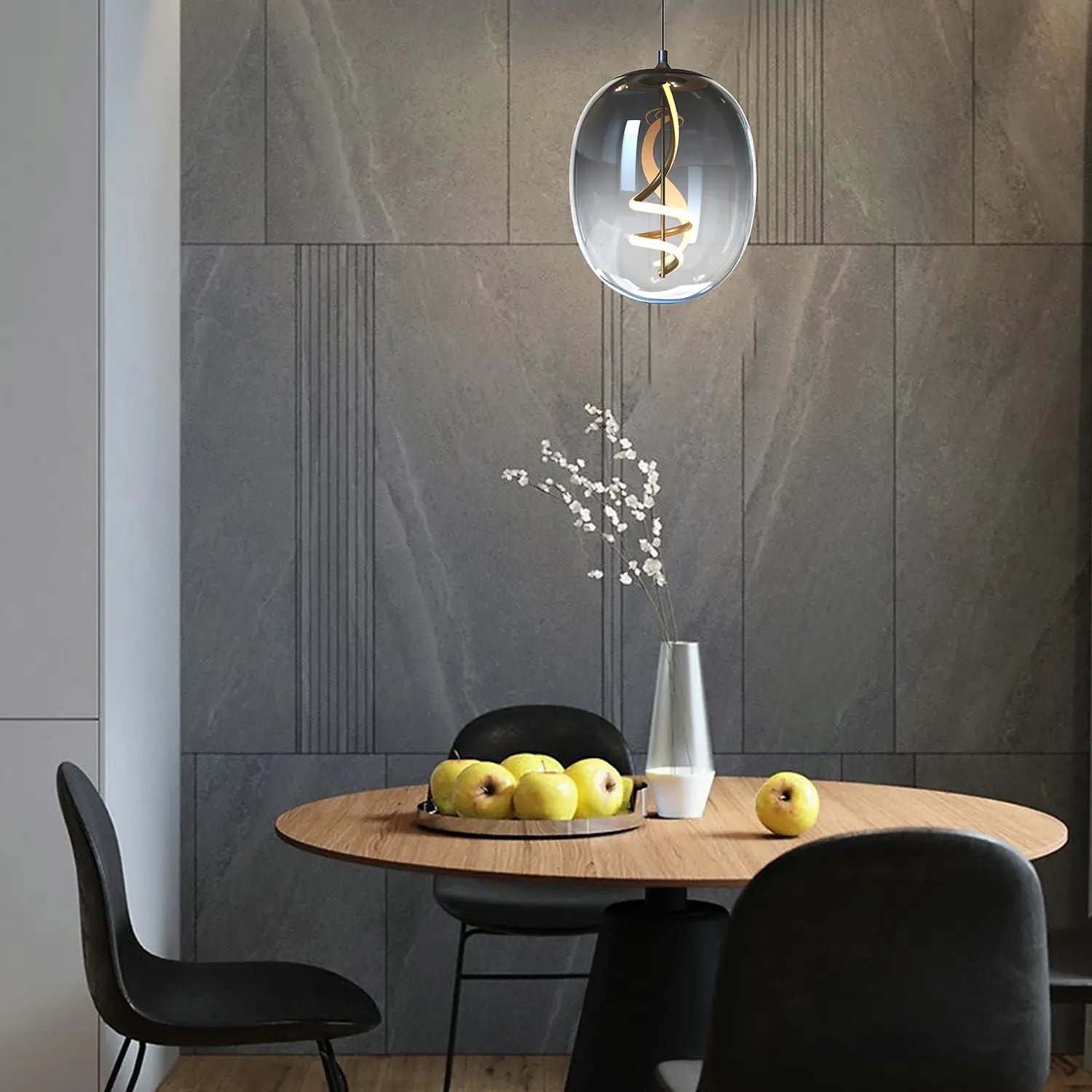 B-Ware Onli Led Hängeleuchte Pendelleuchte Lilly Glas Rauchgrau 28 Cm 4000 K Lampe - 10041319