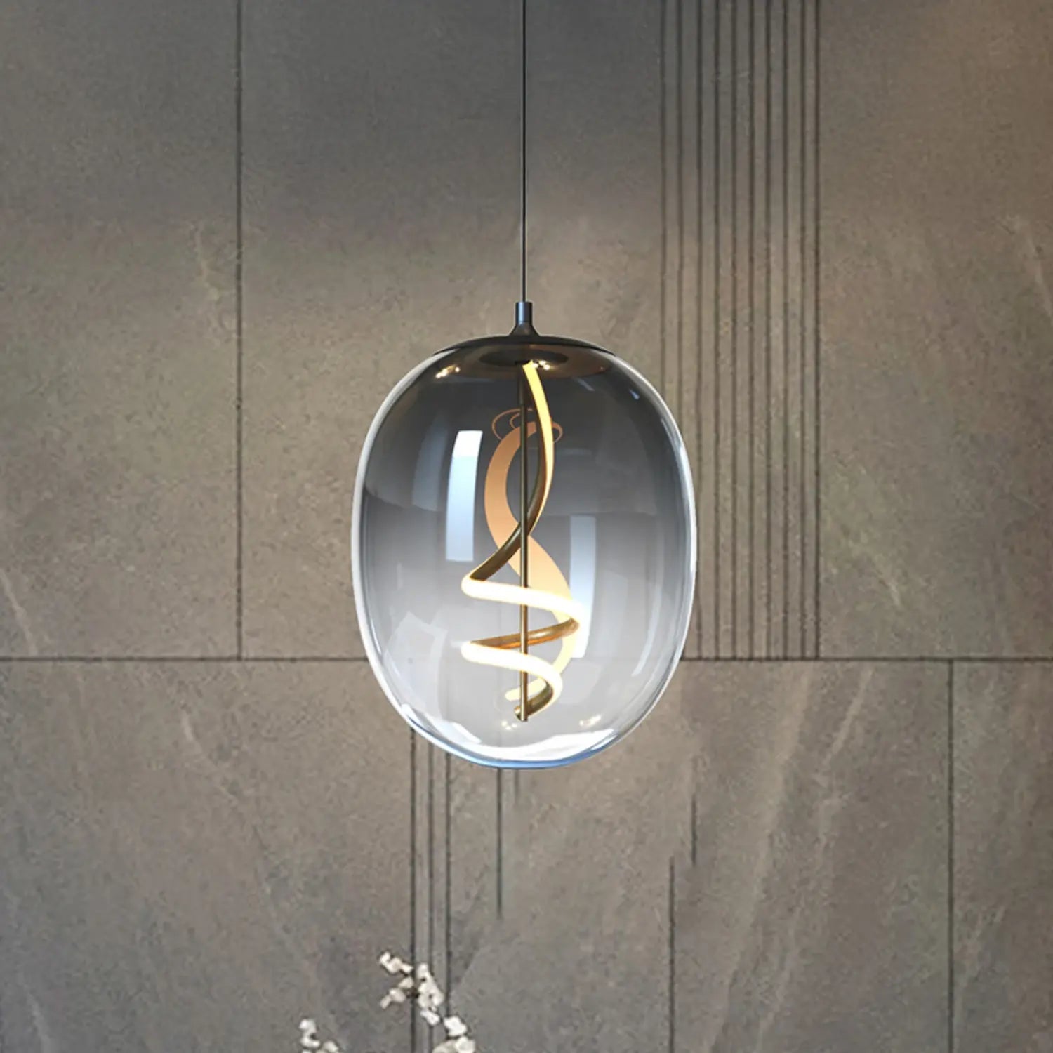 B-Ware Onli Led Hängeleuchte Pendelleuchte Lilly Glas Rauchgrau 28 Cm 4000 K Lampe - 10041319