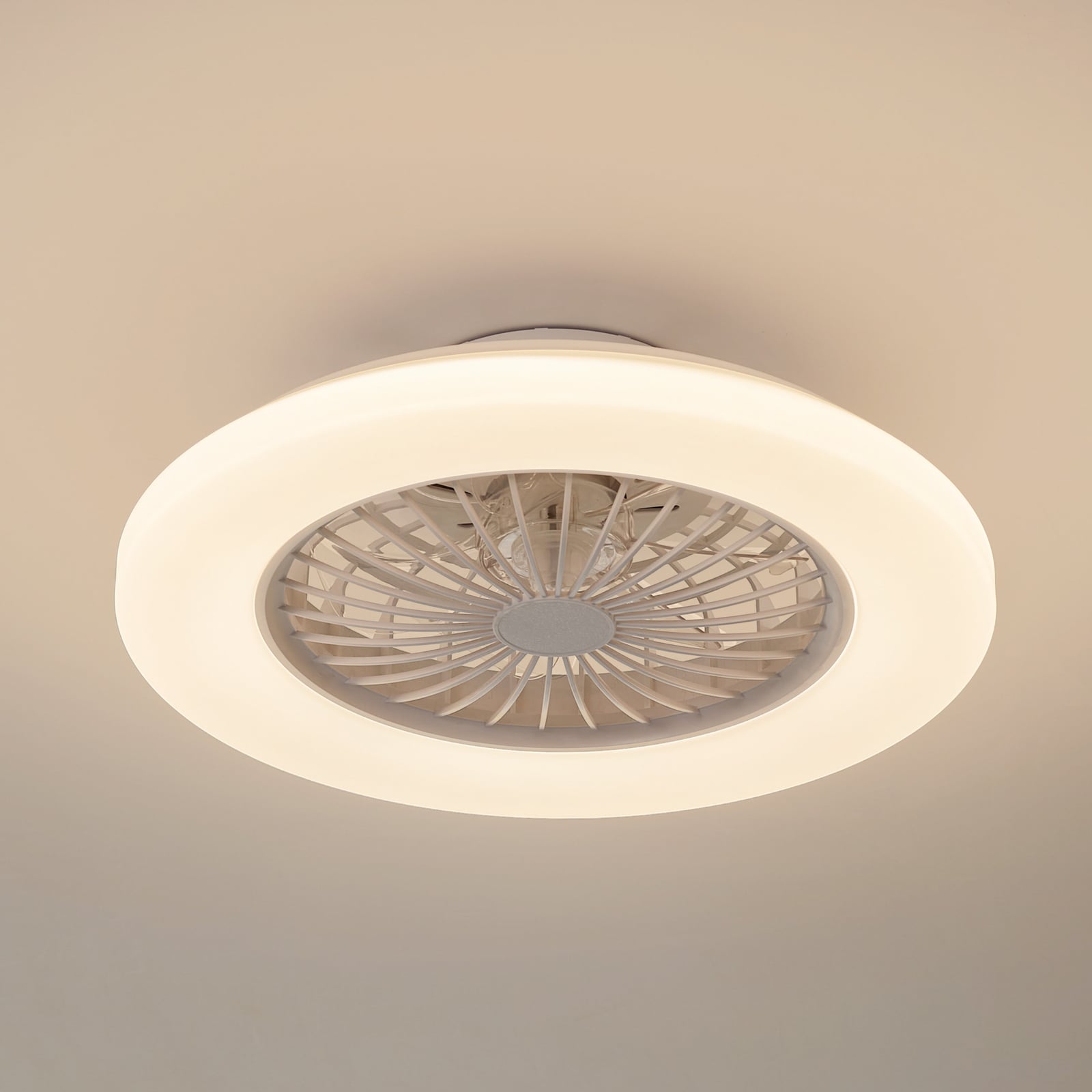 Lindby LED-Deckenventilator Vedin DC 49 cm dimmbar Fernbedienung weiß - 4255830901874