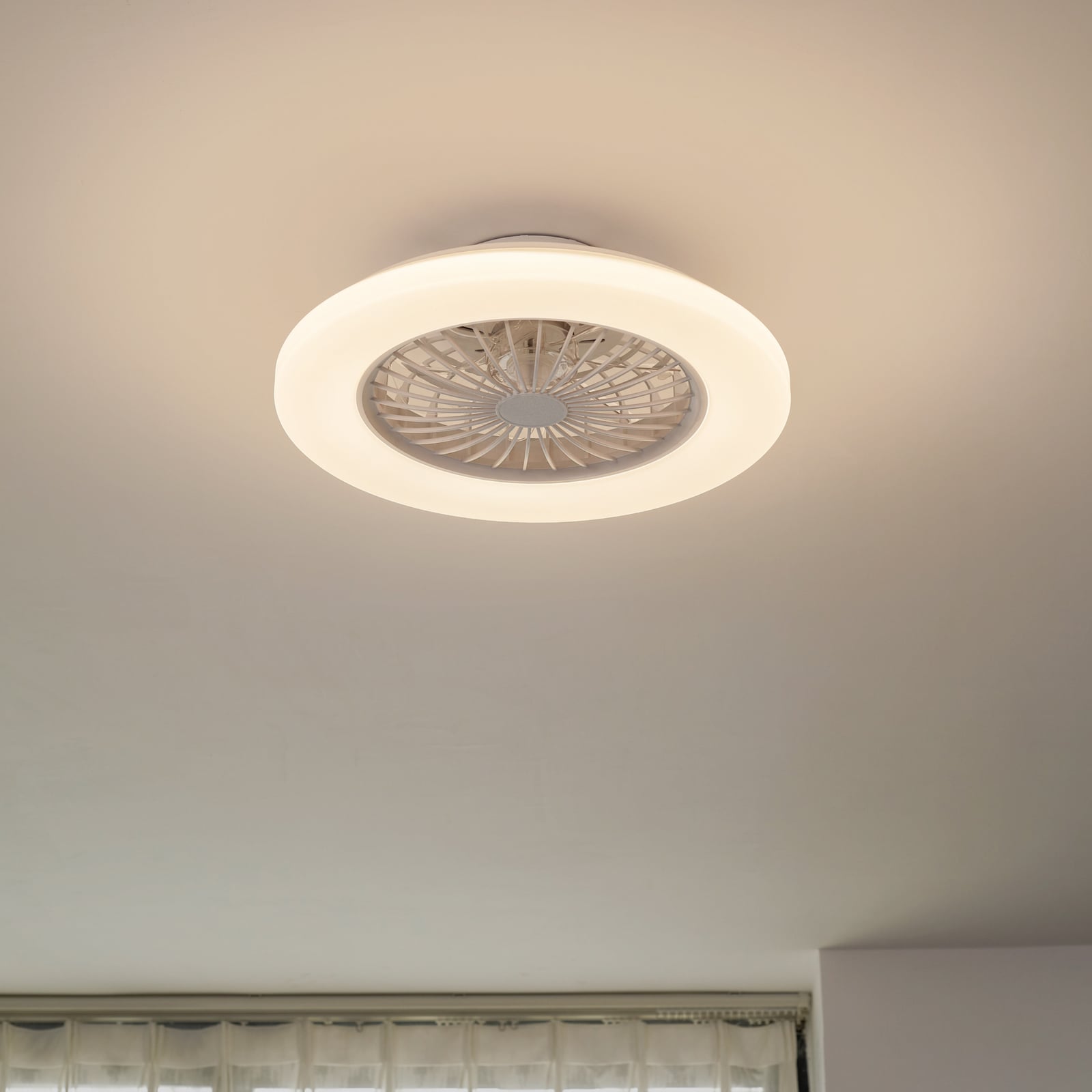 Lindby LED-Deckenventilator Vedin DC 49 cm dimmbar Fernbedienung weiß - 4255830901874