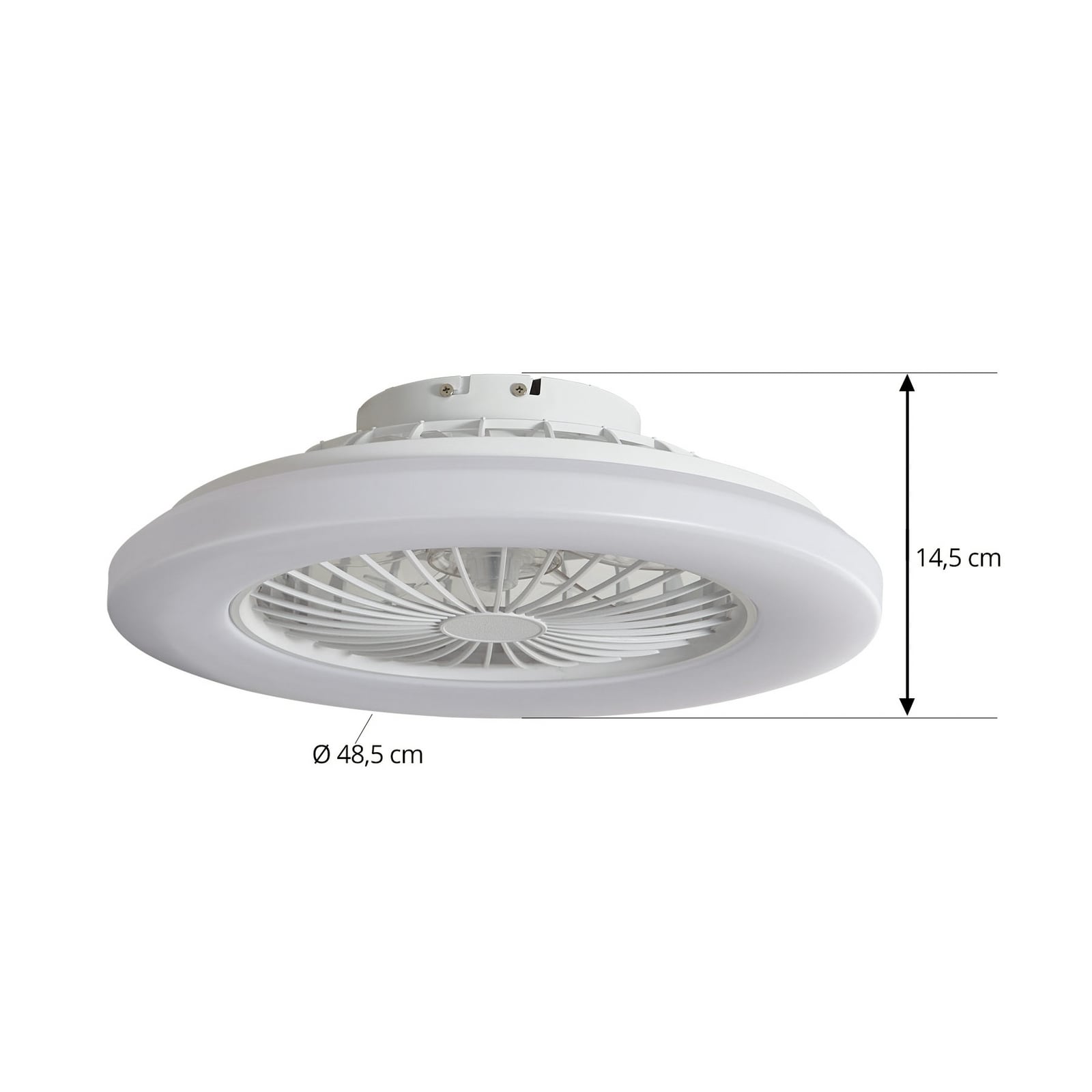 Lindby LED-Deckenventilator Vedin DC 49 cm dimmbar Fernbedienung weiß - 4255830901874