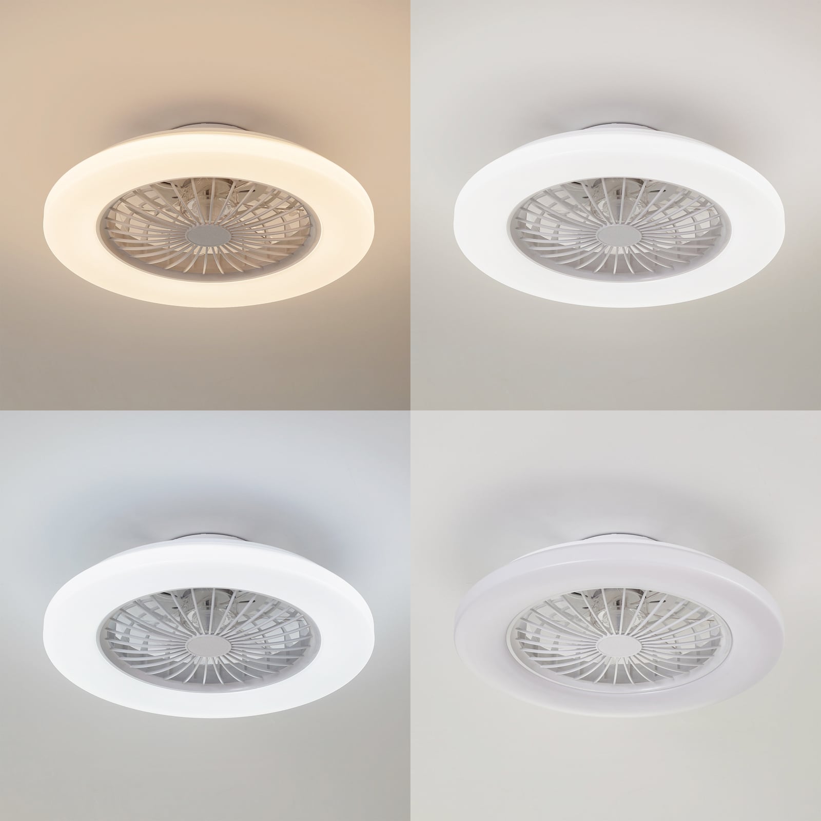 Lindby LED-Deckenventilator Vedin DC 49 cm dimmbar Fernbedienung weiß - 4255830901874