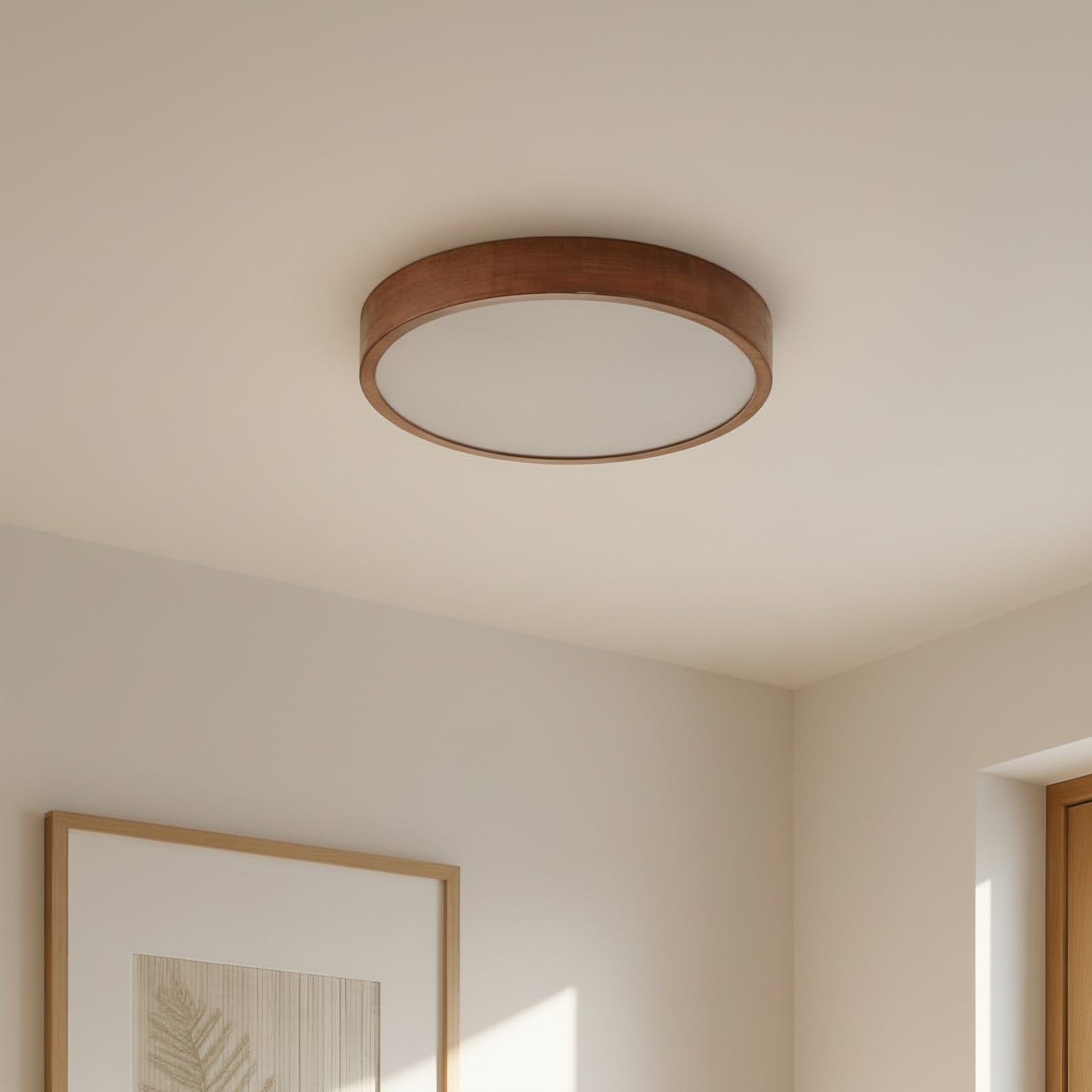 Lindby Deckenleuchte Tanju Deckenlampe Leuchte Lampe E27 Walnussholz 4 flg 50cm - 4255830902758
