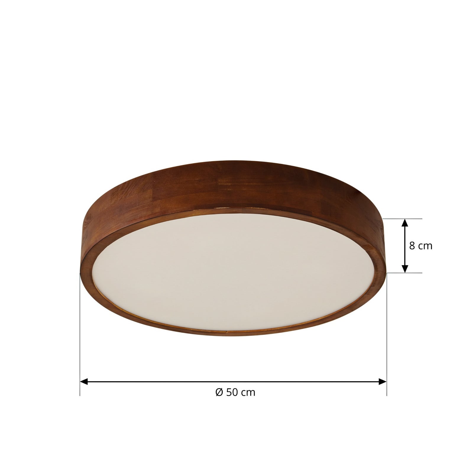 Lindby Deckenleuchte Tanju Deckenlampe Leuchte Lampe E27 Walnussholz 4 flg 50cm - 4255830902758