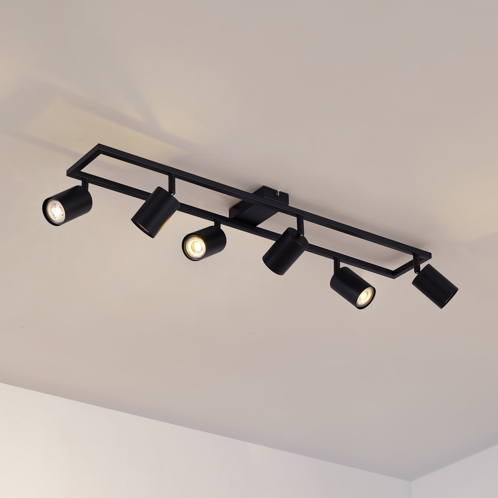 Lindby Deckenstrahler Strahler Bravius schwarz 6-flammig Eisen - 4255830902765