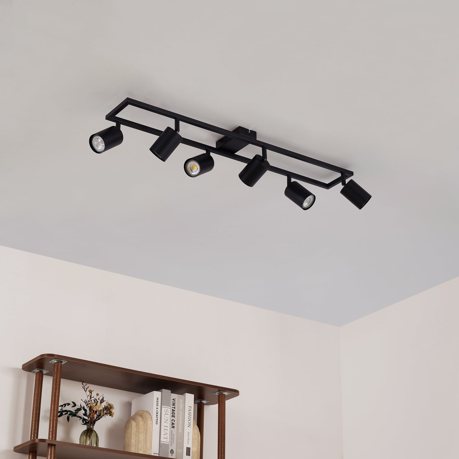 Lindby Deckenstrahler Strahler Bravius schwarz 6-flammig Eisen - 4255830902765