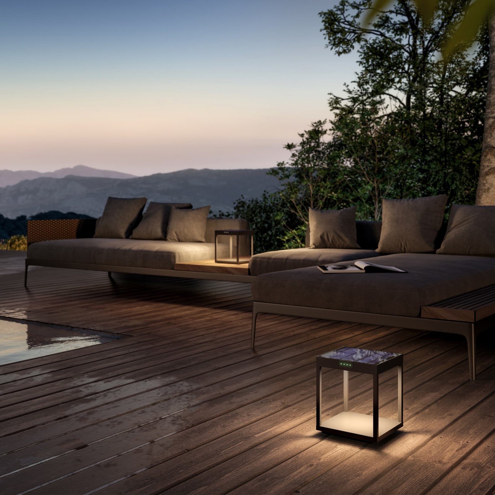 KLEWE Gartenleuchte LED Solarlampe RADIA GROUND anthrazit 25cm Aluminium IP65 - 6976853441335
