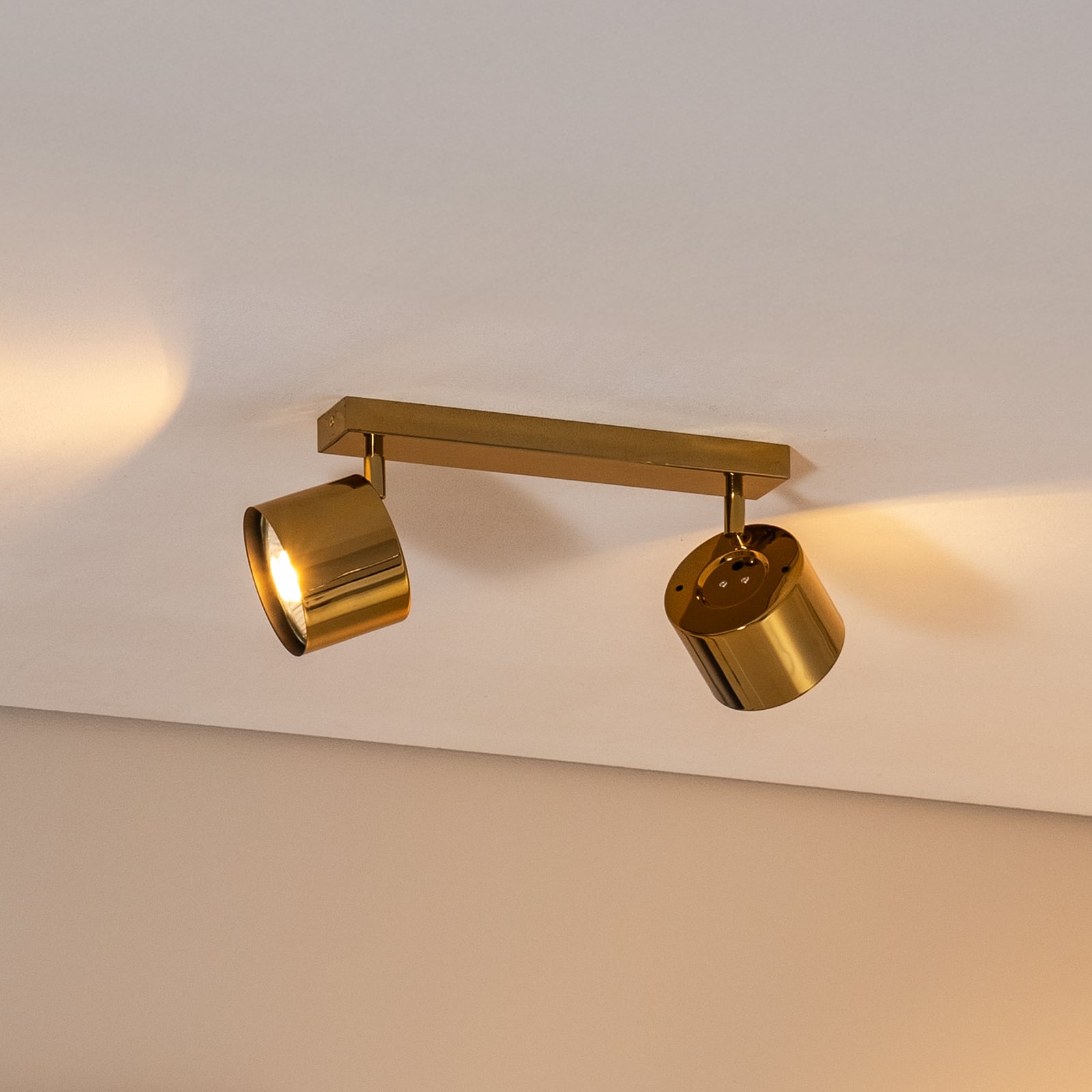 Chloe Deckenspot Deckenstrahler Spot Lampe Stahl messing glänzend Glas - 5902553238914