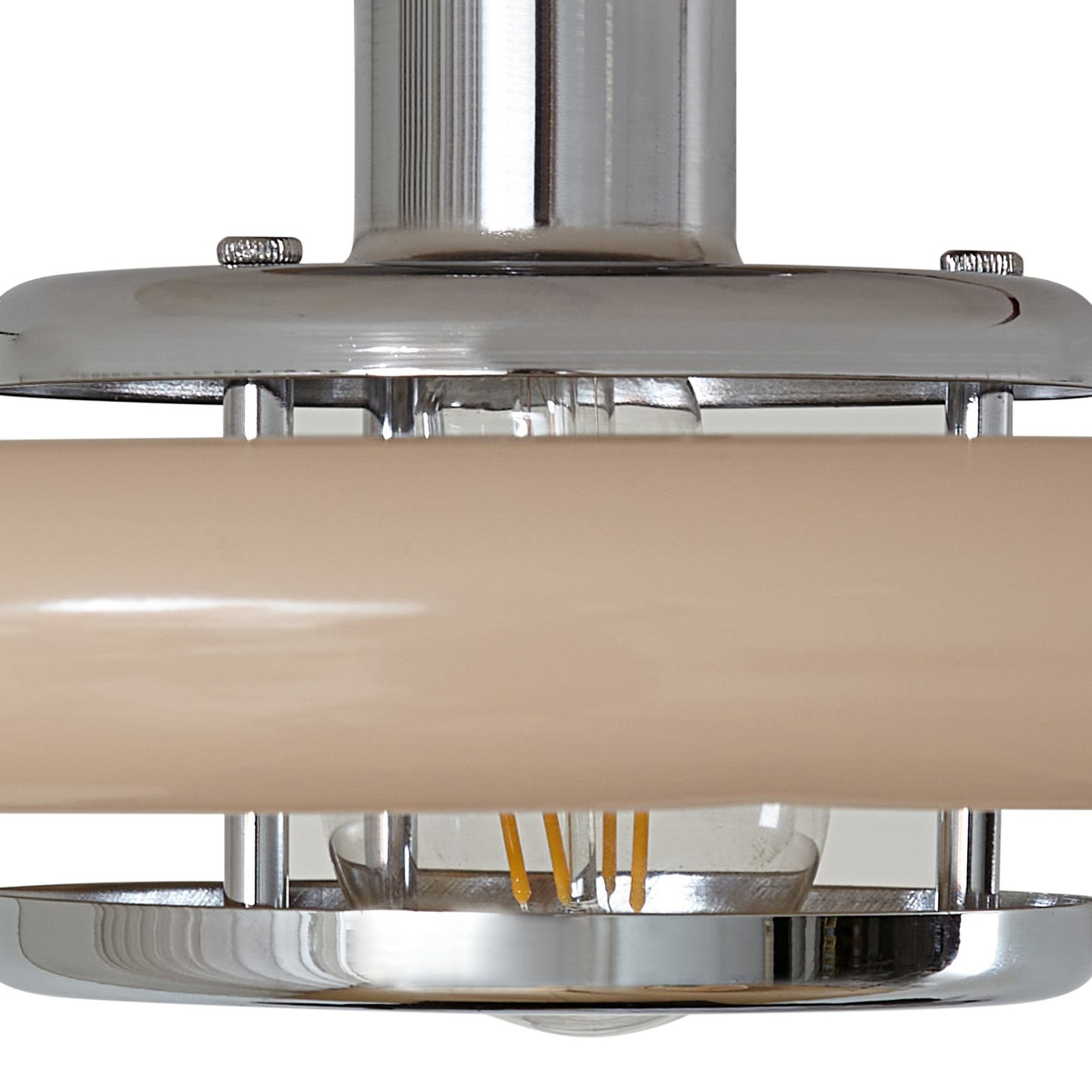 Lindby Deckenleuchte Branford Retro Ø 35 cm beige dimmbar Metall 1x E27 - 4255830903427