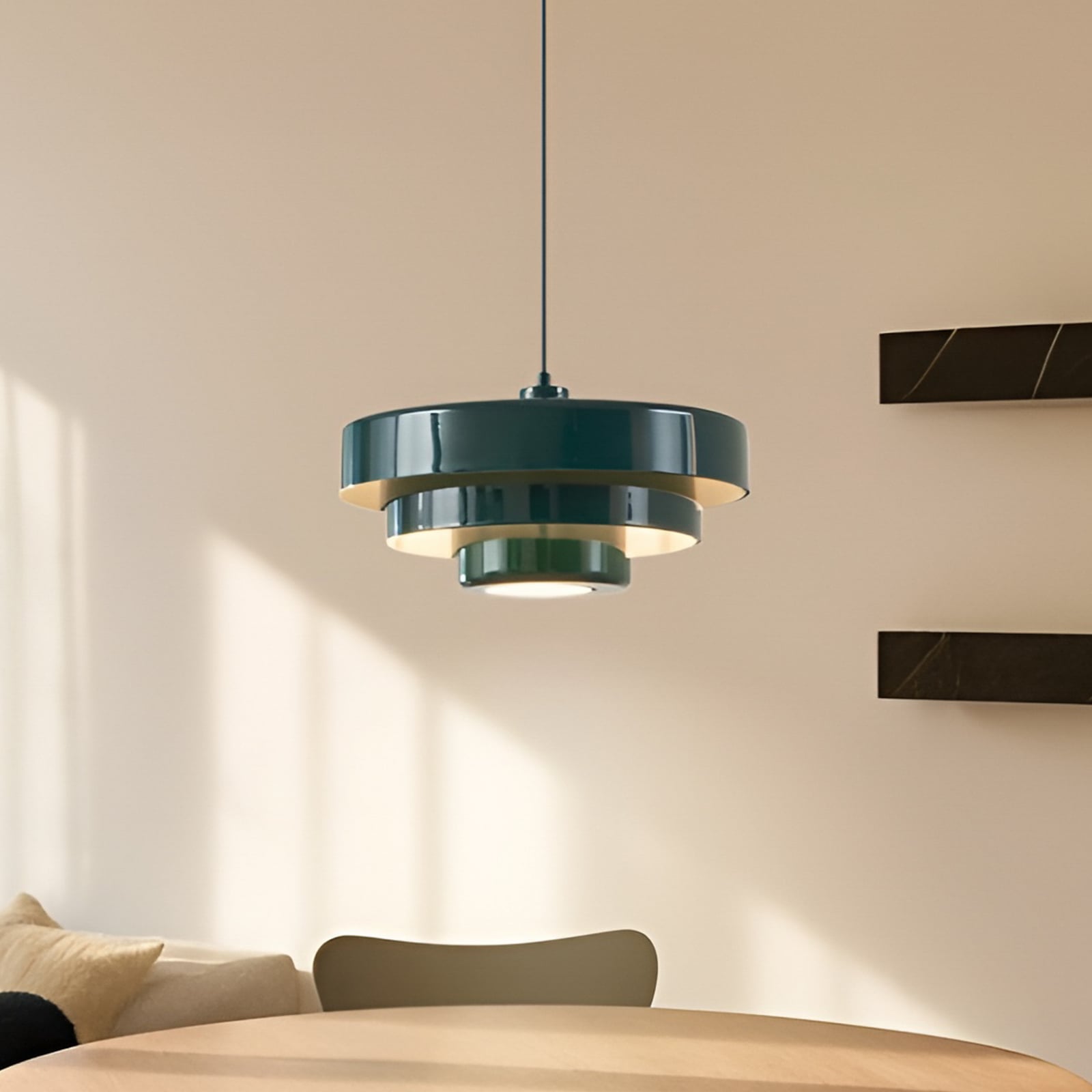 Lindby Hängeleuchte Tivra grün Ø 35 cm Metall E27 dimmbar 15 W LED - 4255830903571
