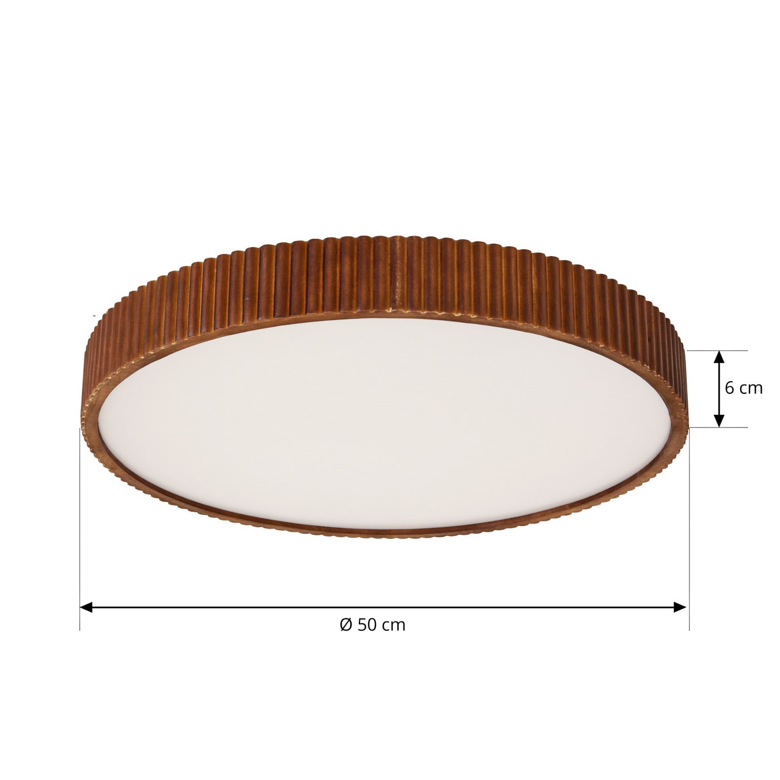Lindby Deckenleuchte Deckenlampe LED Velua Fernbedienung Weiß Holz Dunkel CCT - 4255830903656
