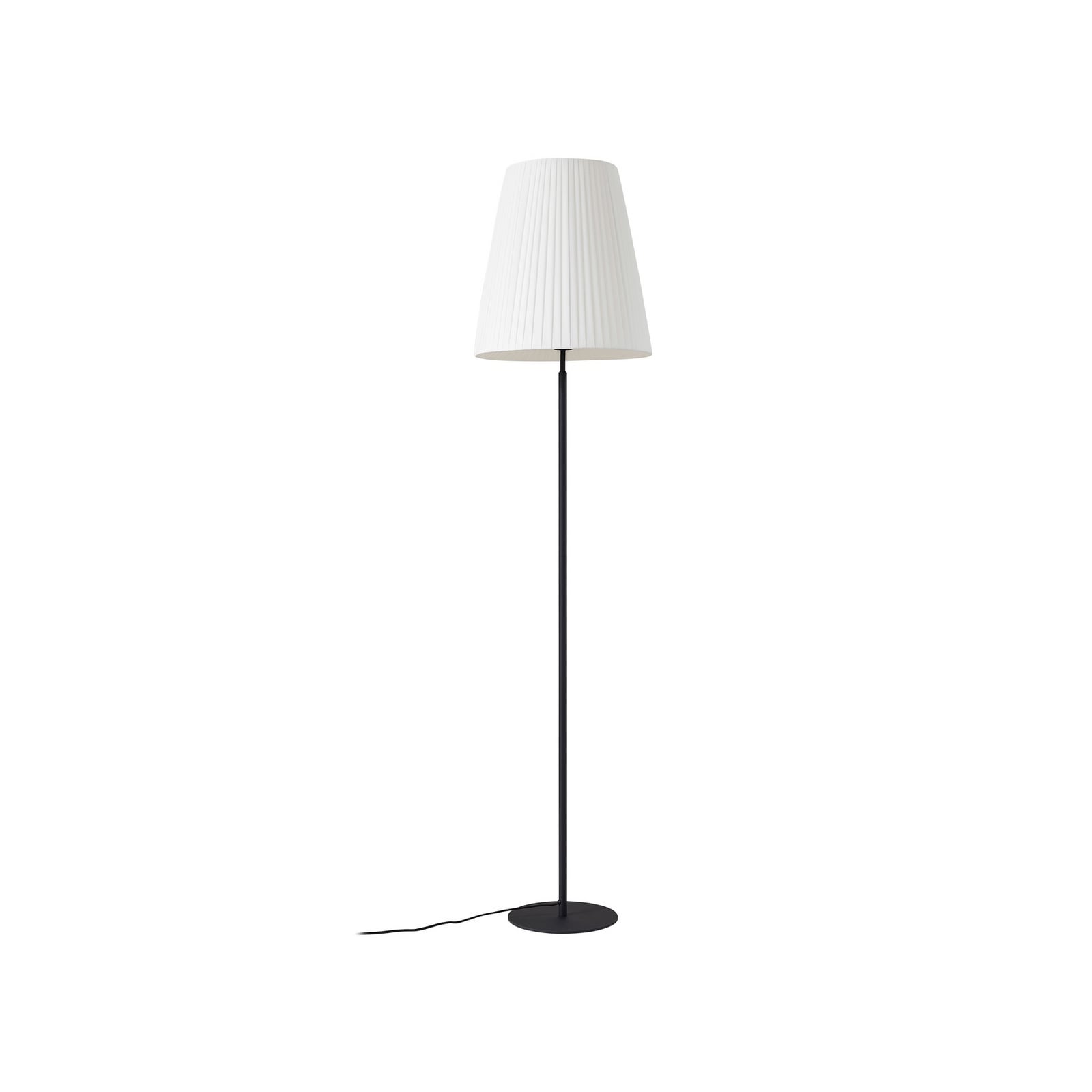 Lindby Stehleuchte Virelle schwarz/weiß Textil 170cm E27 mit Schalter - 4255830903748