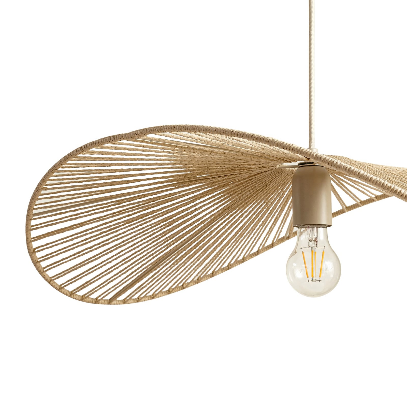 Lindby Hängeleuchte Pendelleuchte Valdorin beige Papier E27 LED Länge 75 cm - 4255830903847