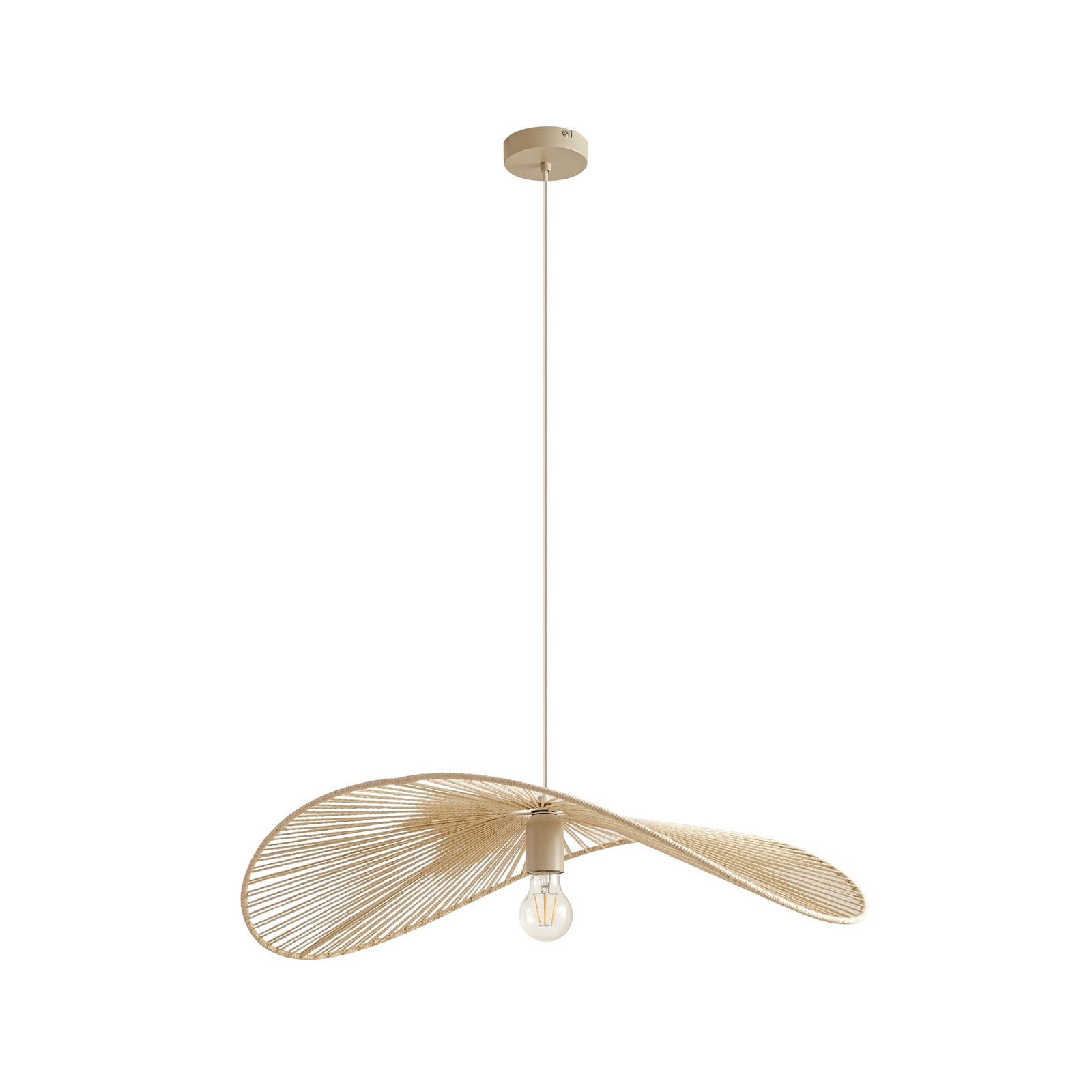 Lindby Hängeleuchte Pendelleuchte Valdorin beige Papier E27 LED Länge 75 cm - 4255830903847