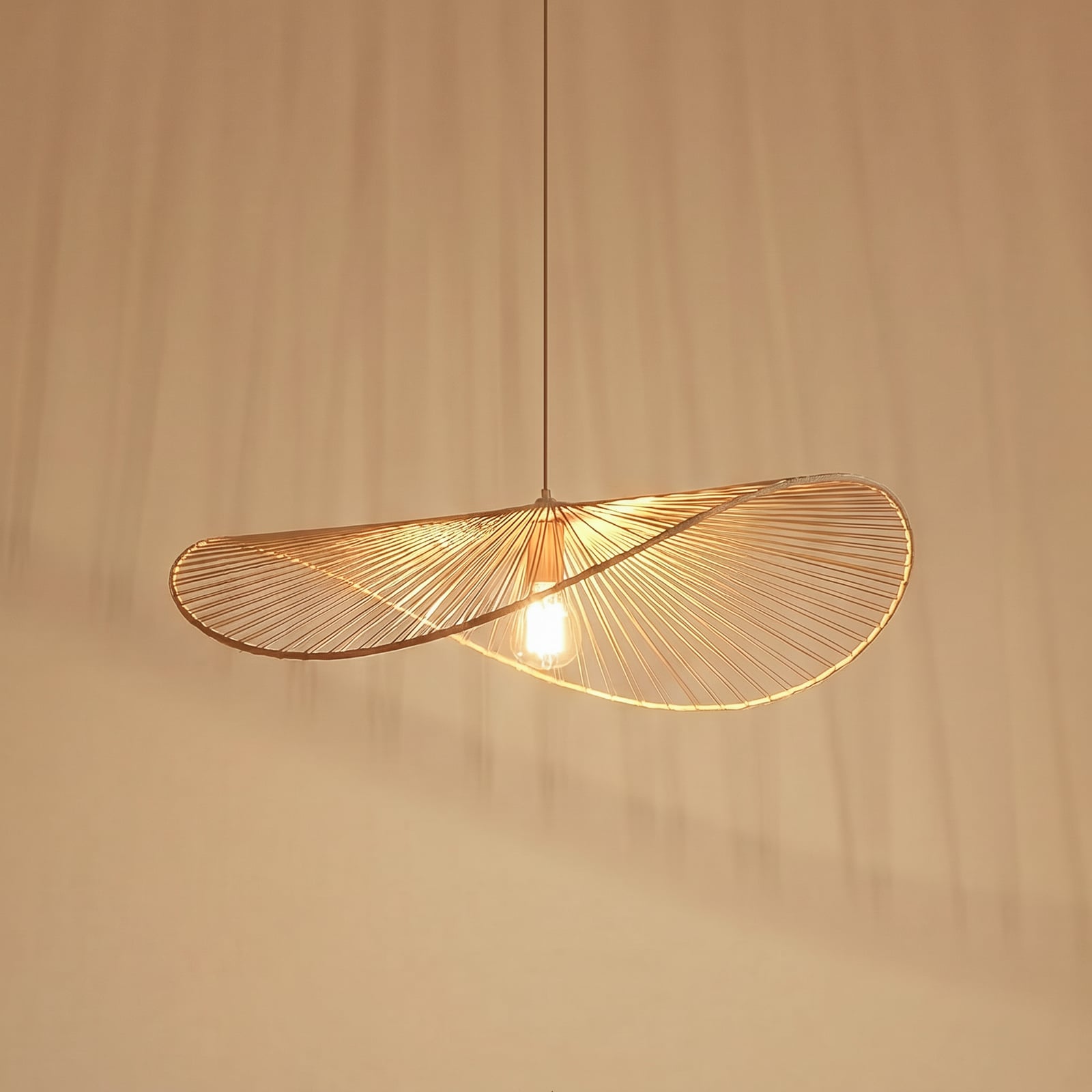 Lindby Hängeleuchte Pendelleuchte Valdorin beige Papier E27 LED Länge 75 cm - 4255830903847