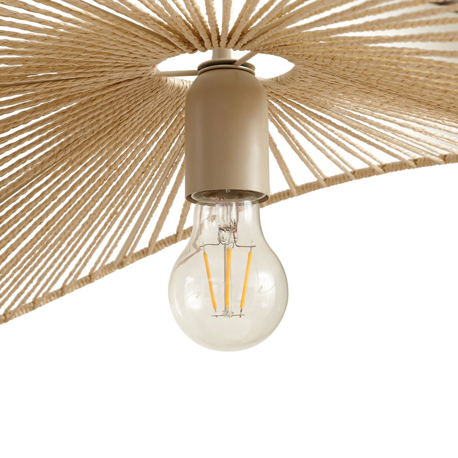 Lindby Hängeleuchte Pendelleuchte Valdorin beige Papier E27 LED Länge 75 cm - 4255830903847