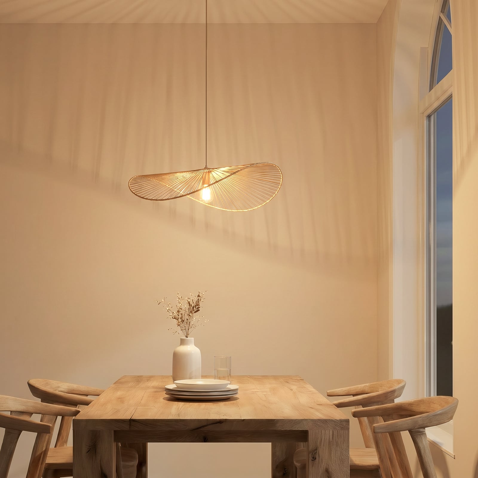 Lindby Hängeleuchte Pendelleuchte Valdorin beige Papier E27 LED Länge 75 cm - 4255830903847