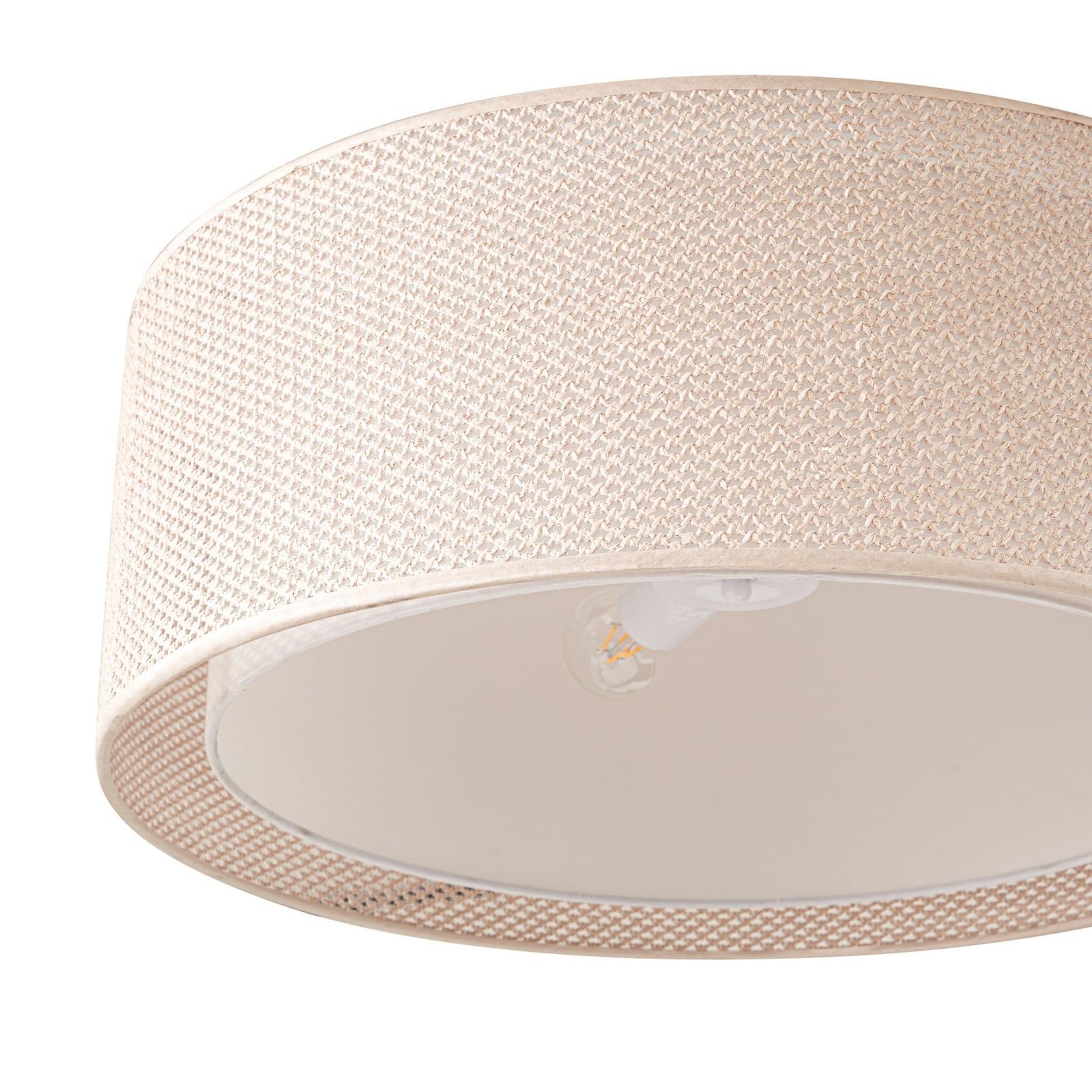 Lindby Deckenleuchte Soula Ø 60 cm beige dimmbar E27 Kunststoff 3-flammig - 4255830903939