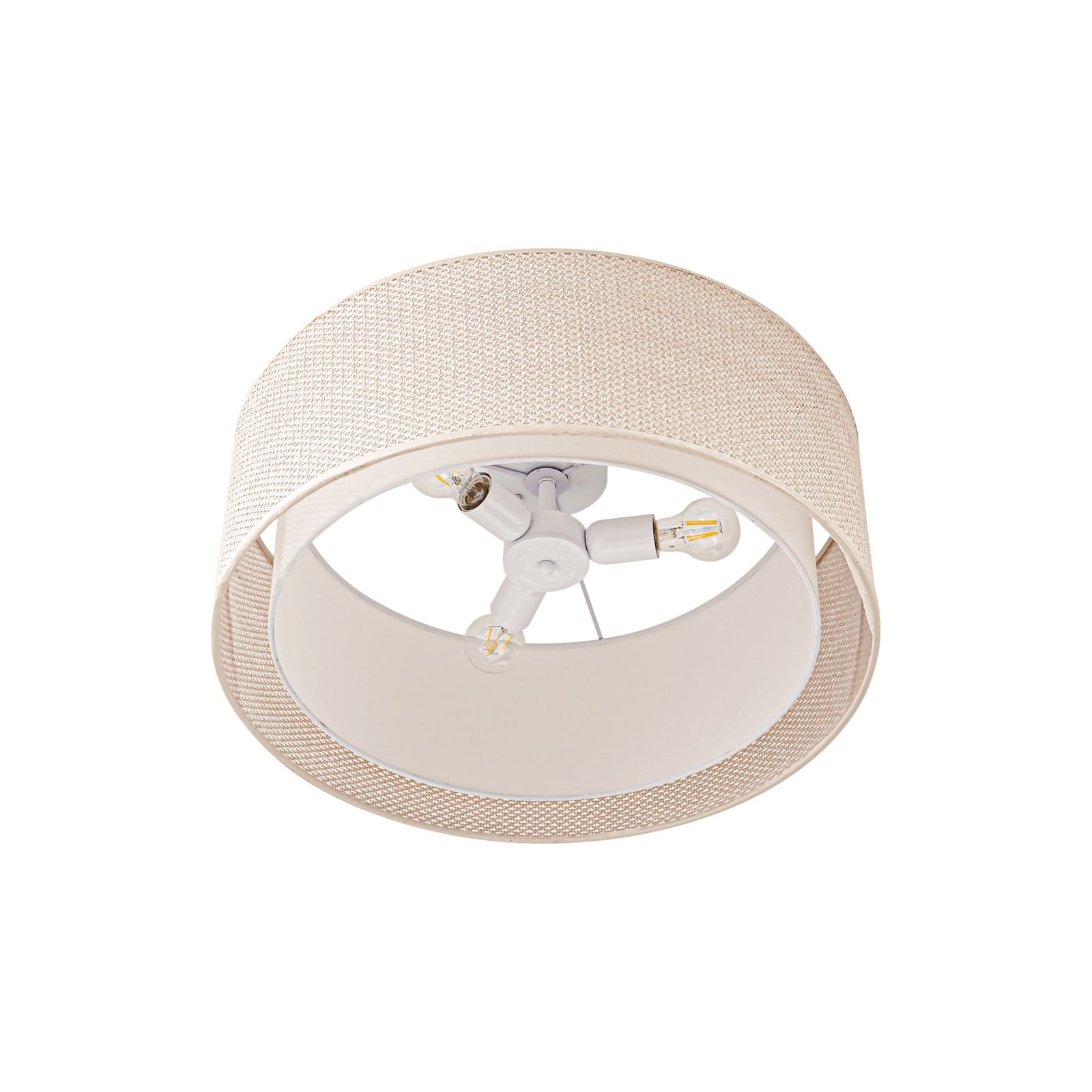 Lindby Deckenleuchte Soula Ø 60 cm beige dimmbar E27 Kunststoff 3-flammig - 4255830903939