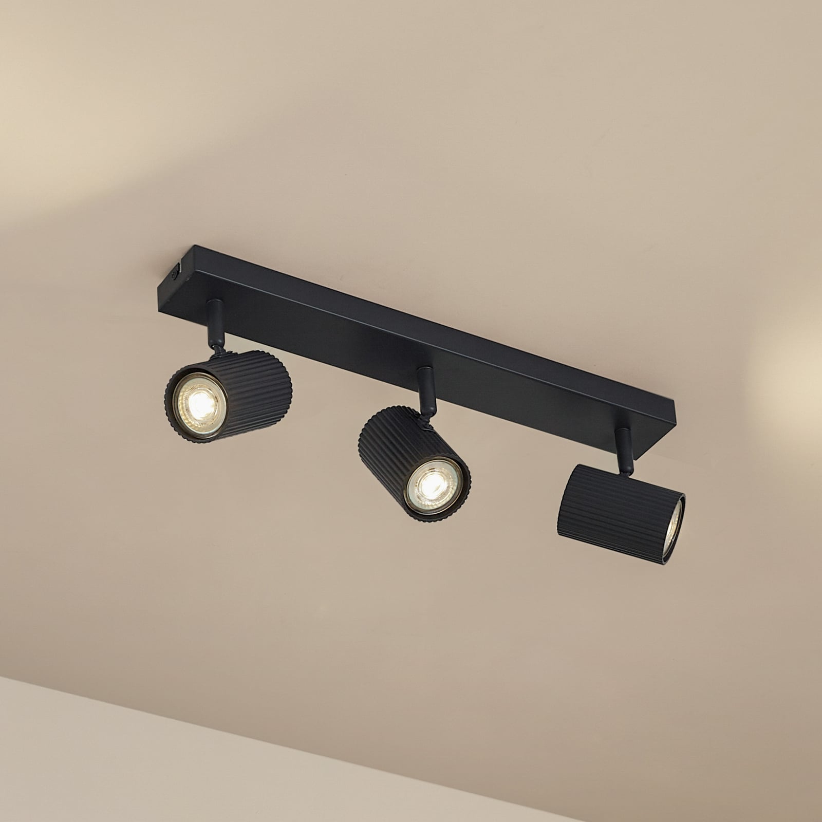 Lindby Kardis Deckenleuchte dunkelgrau 3-flg dimmbar Metall GU10 45cm - 4255830903977