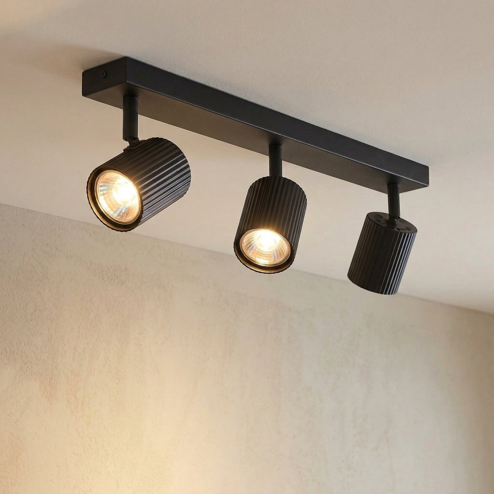 Lindby Kardis Deckenleuchte dunkelgrau 3-flg dimmbar Metall GU10 45cm - 4255830903977