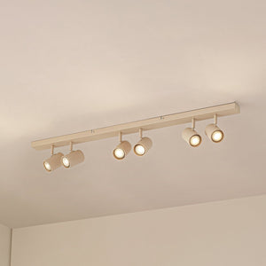 B-Ware Lindby Deckenspots Spotleuchte Kardis beige 6-flammig Metall LED GU10 100 cm