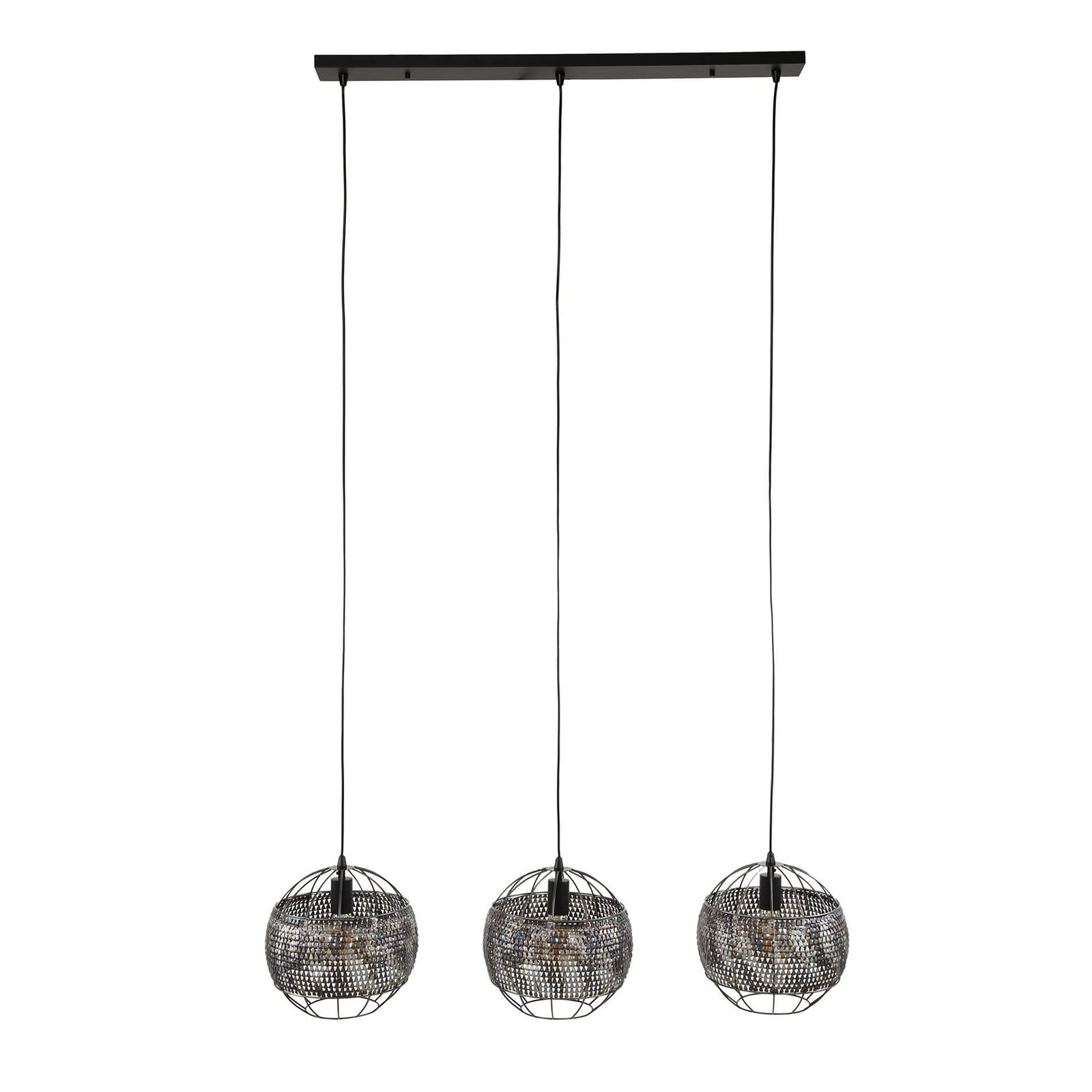 Hängeleuchte Setengah 3-flammig LED Pendelleuchte dimmbar schwarz-braun Metall - 8713244081026