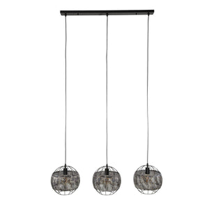 B-Ware Hängeleuchte Setengah 3-flammig LED Pendelleuchte dimmbar schwarz-braun Metall