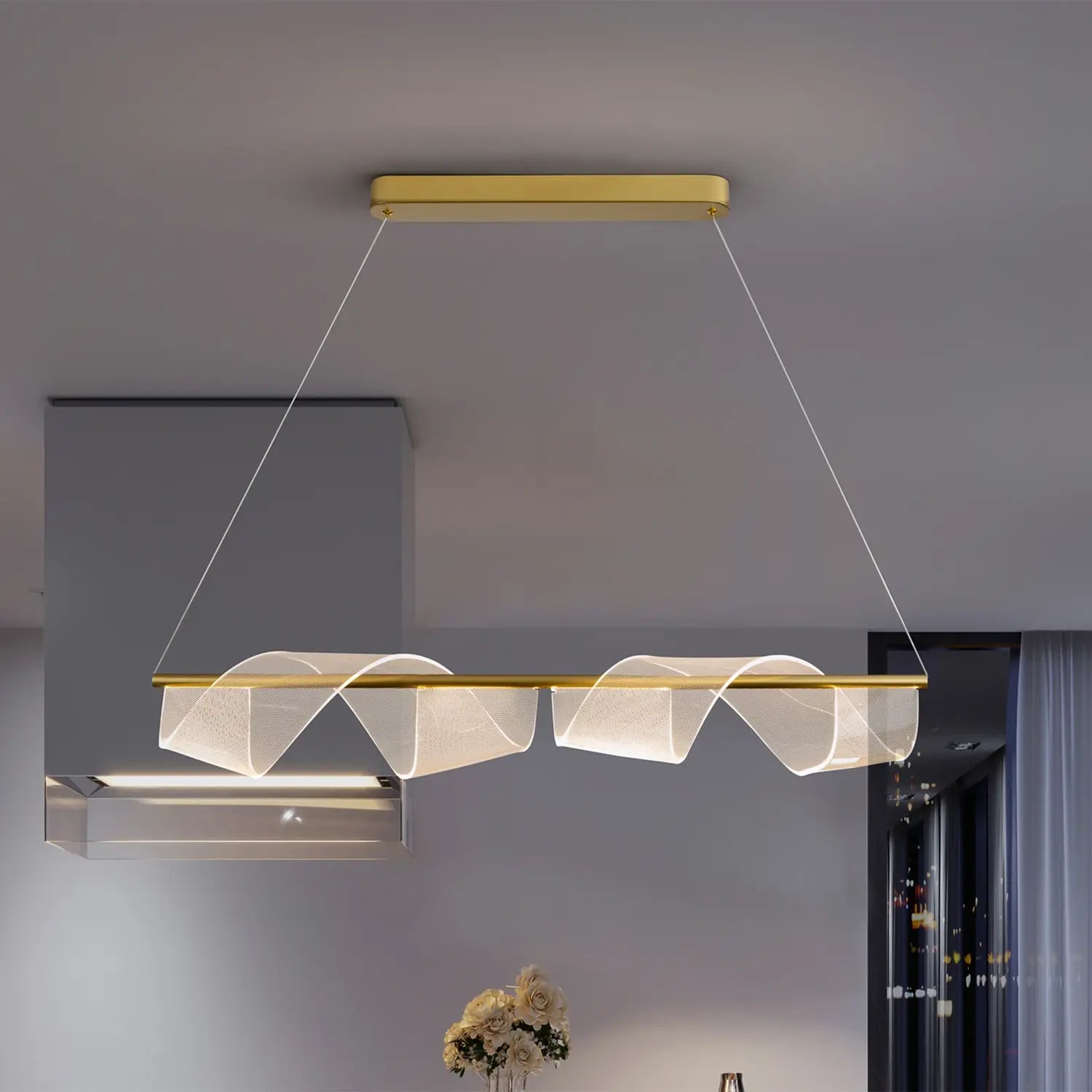 B-Ware Schuller Valencia Pendelleuchte Hängeleuchte Led Gold Metall Kunststoff Velas