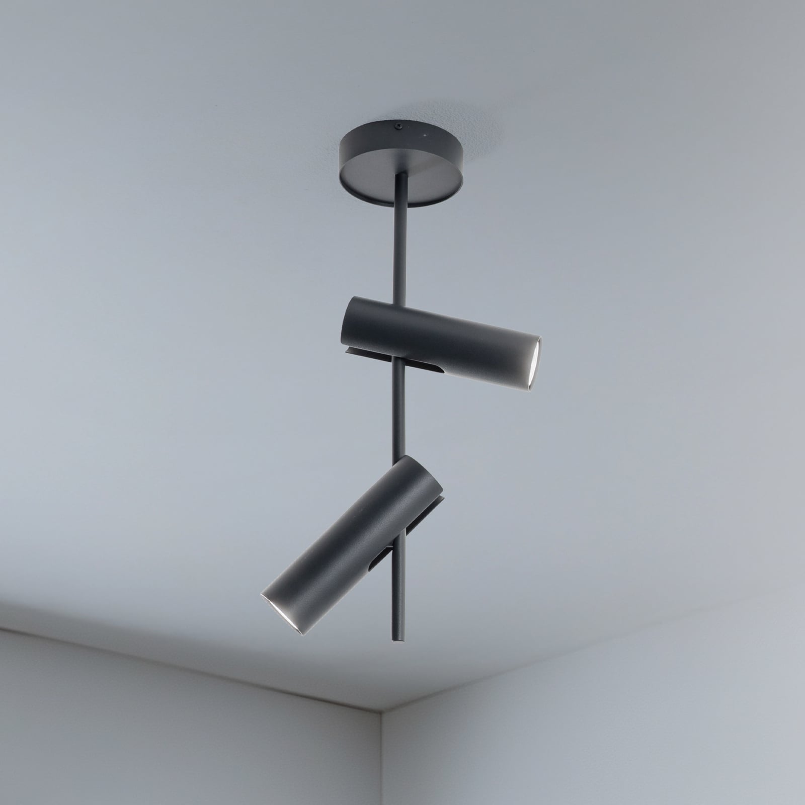 Deckenspot Leda 2 anthrazit LED Deckenlampe dimmbar Stahl Höhe 55cm 2-flammig - 5902846810582