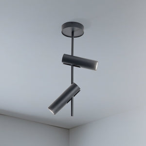 B-Ware Deckenspot Leda 2 anthrazit LED Deckenlampe dimmbar Stahl Höhe 55cm 2-flammig