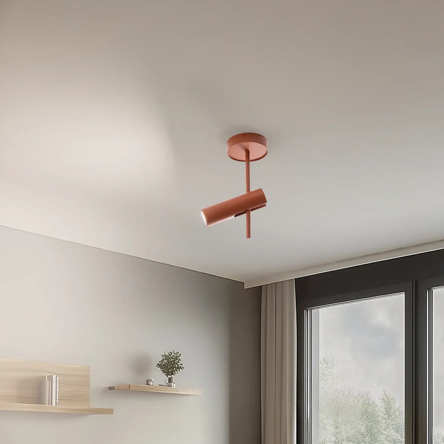 B-Ware Deckenspot Leda 1 Deckenleuchte Spot Stahl Rot 1 Flammig Gu10 Led Höhe 34 Cm - 10042923