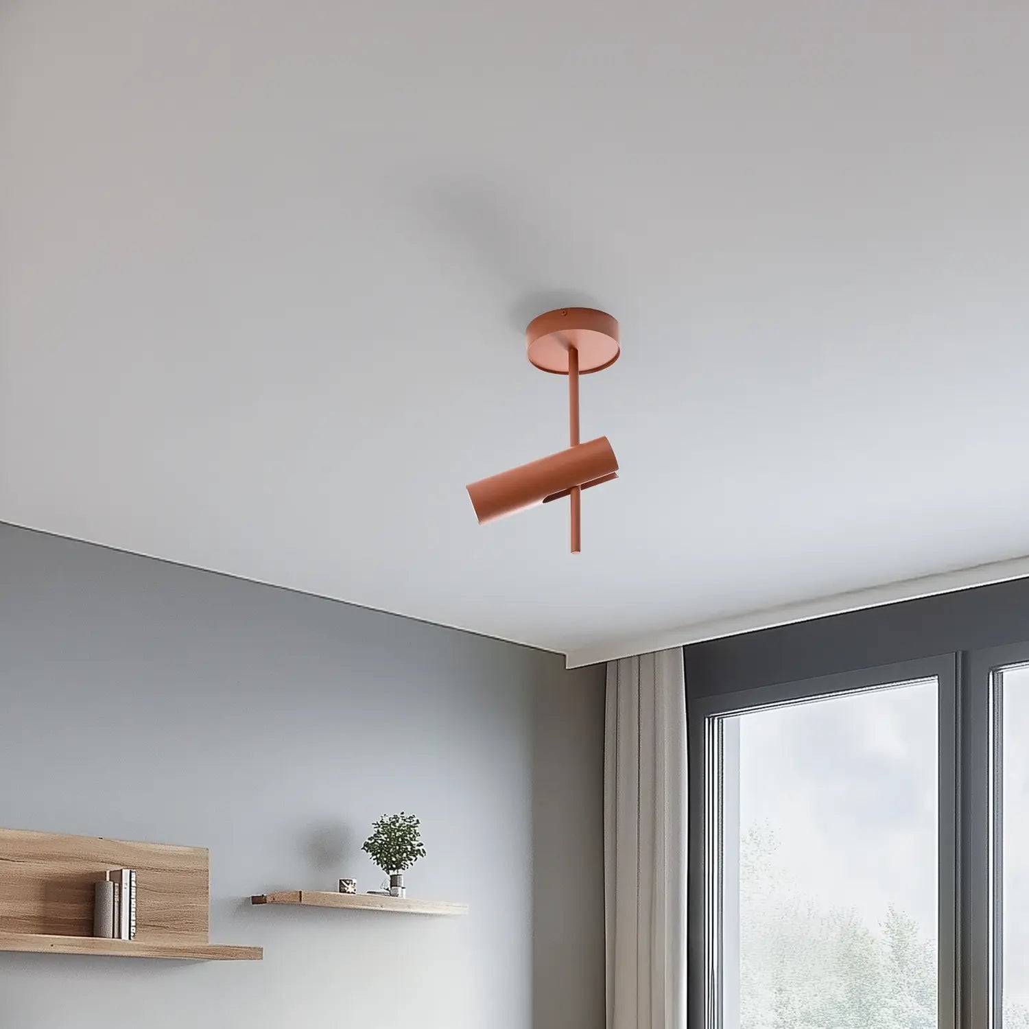 B-Ware Deckenspot Leda 1 Deckenleuchte Spot Stahl Rot 1 Flammig Gu10 Led Höhe 34 Cm - 10042923