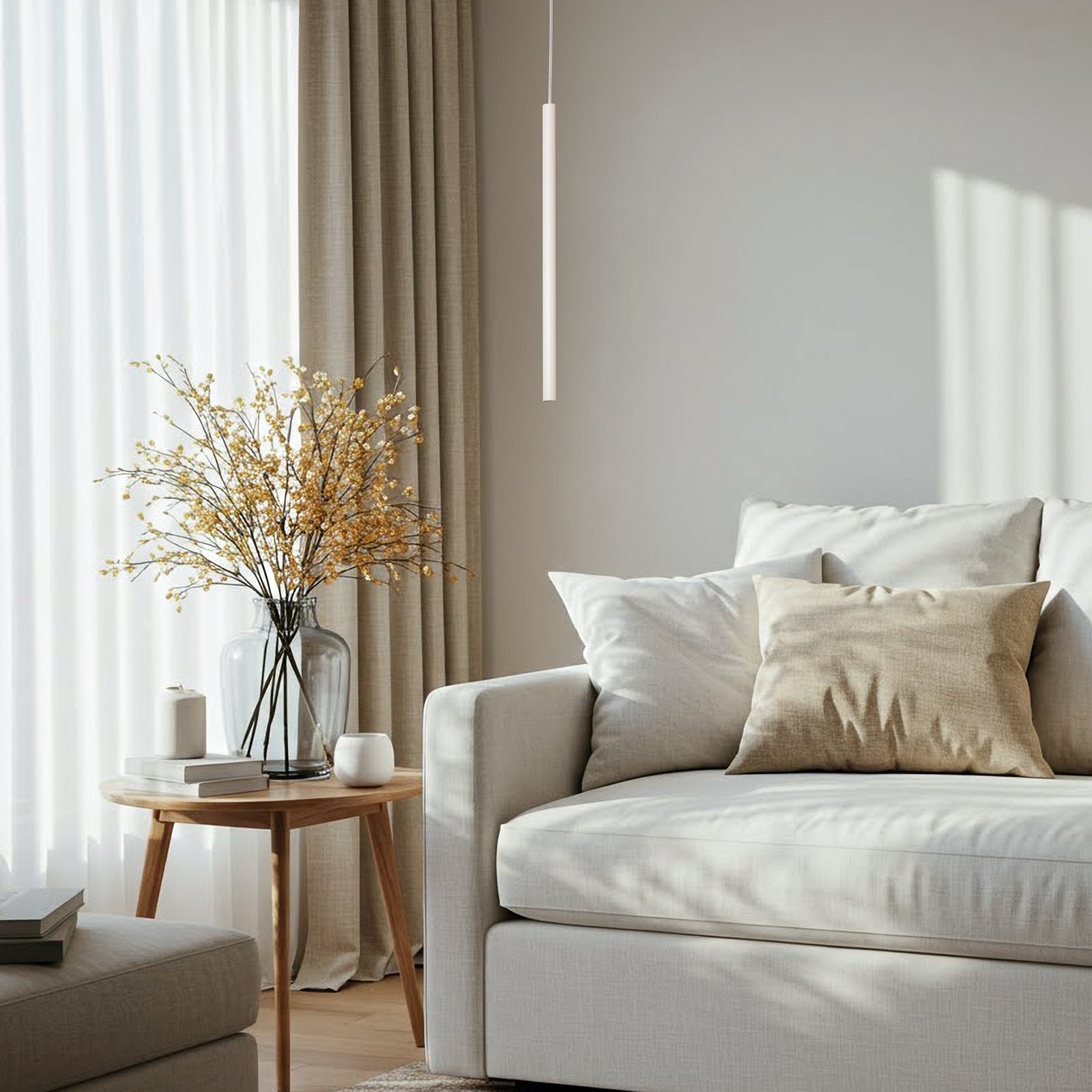 Hängeleuchte Sopel 1 taupe 1-flammig Stahl G9 50 cm dimmbar IP20 - 5902846811169