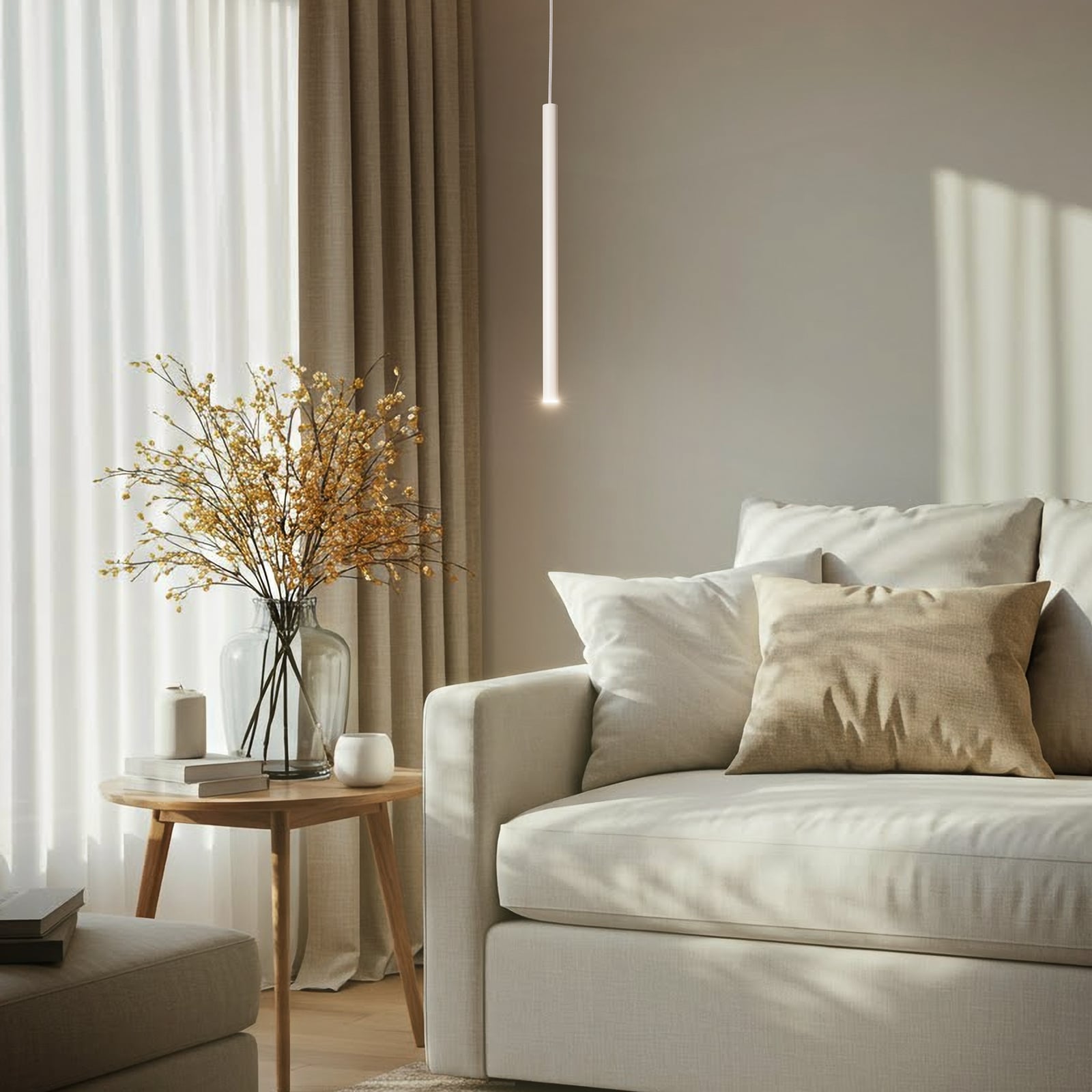 Hängeleuchte Sopel 1 taupe 1-flammig Stahl G9 50 cm dimmbar IP20 - 5902846811169