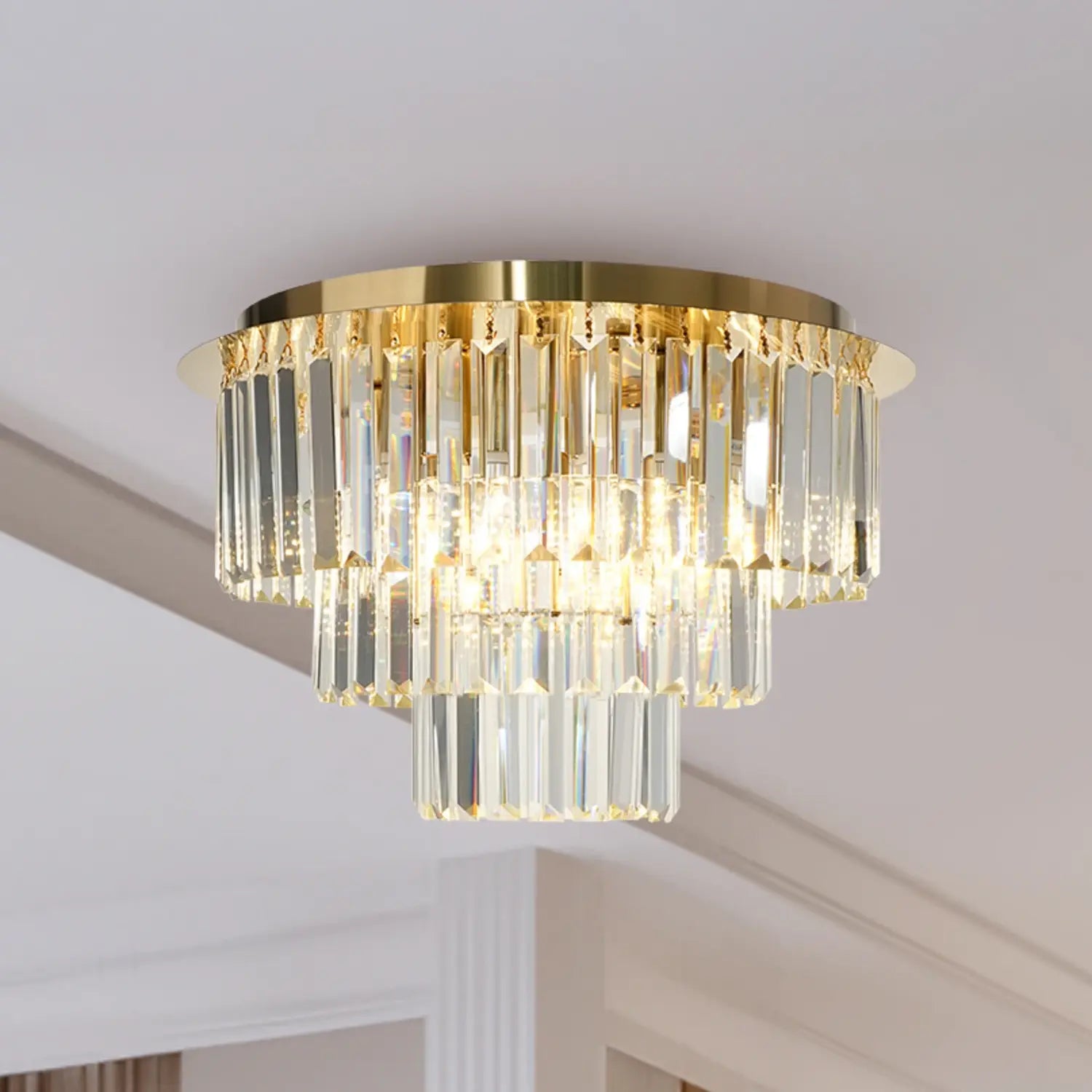 B-Ware Milagro Lighting Deckenleuchte Lampe Milano Glas Metall Gold Transparent - 10043110