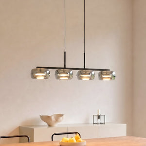 B-Ware Lucande LED Hängeleuchte Pendelleuchte Martis schwarz dimmbar 4-flammig 3000K