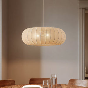 B-Ware Lindby Hängeleuchte Pendelleuchte Helin Deckenlampe beige Textil 3 x E27 Ø 70 cm