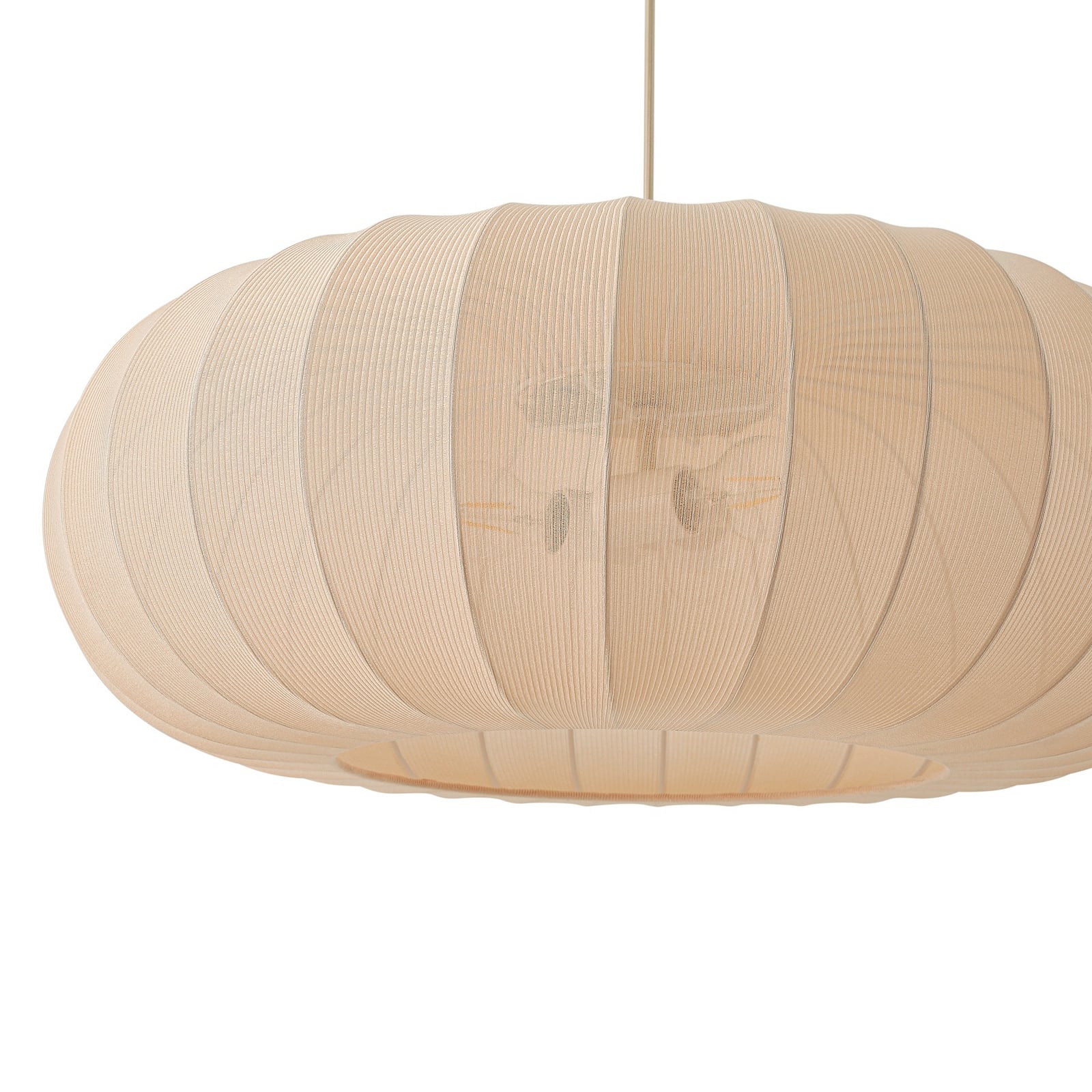 Lindby Hängeleuchte Pendelleuchte Helin Deckenlampe beige Textil 3 x E27 Ø 70 cm - 4255830905117