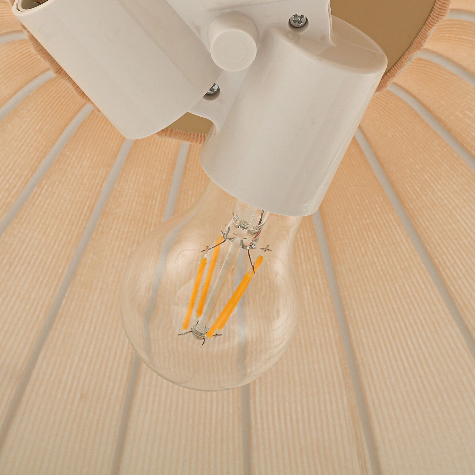 Lindby Hängeleuchte Pendelleuchte Helin Deckenlampe beige Textil 3 x E27 Ø 70 cm - 4255830905117