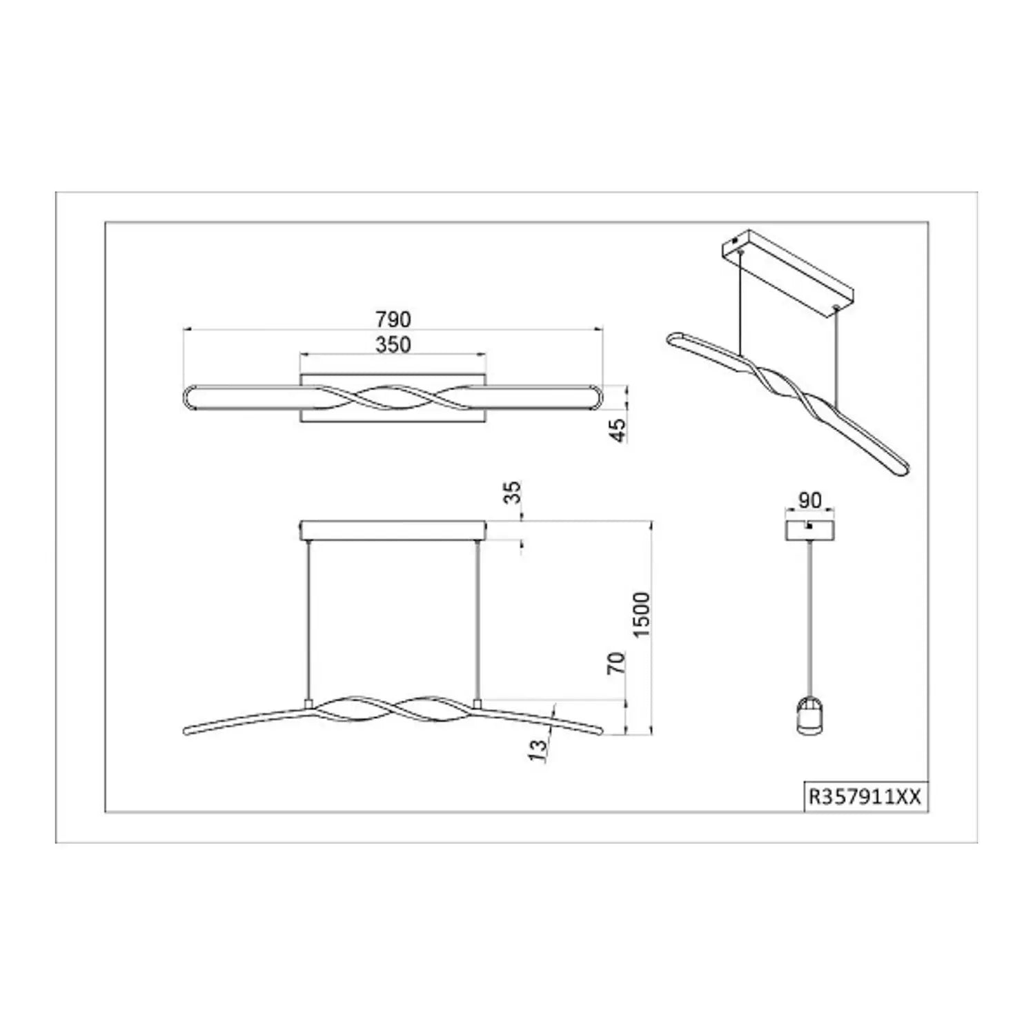 B-Ware Reality Pendelleuchte Hängelampe Led Ginko Weiß Matt Metall 79 Cm - 10044011