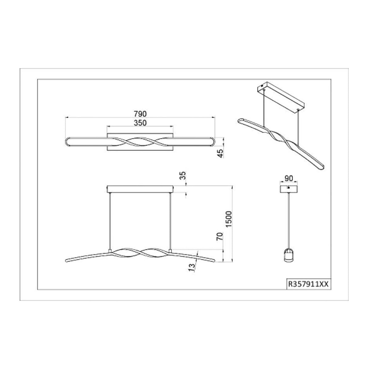 Reality Pendelleuchte Hängelampe LED Ginko Weiß Matt Metall 79 cm - 10044011