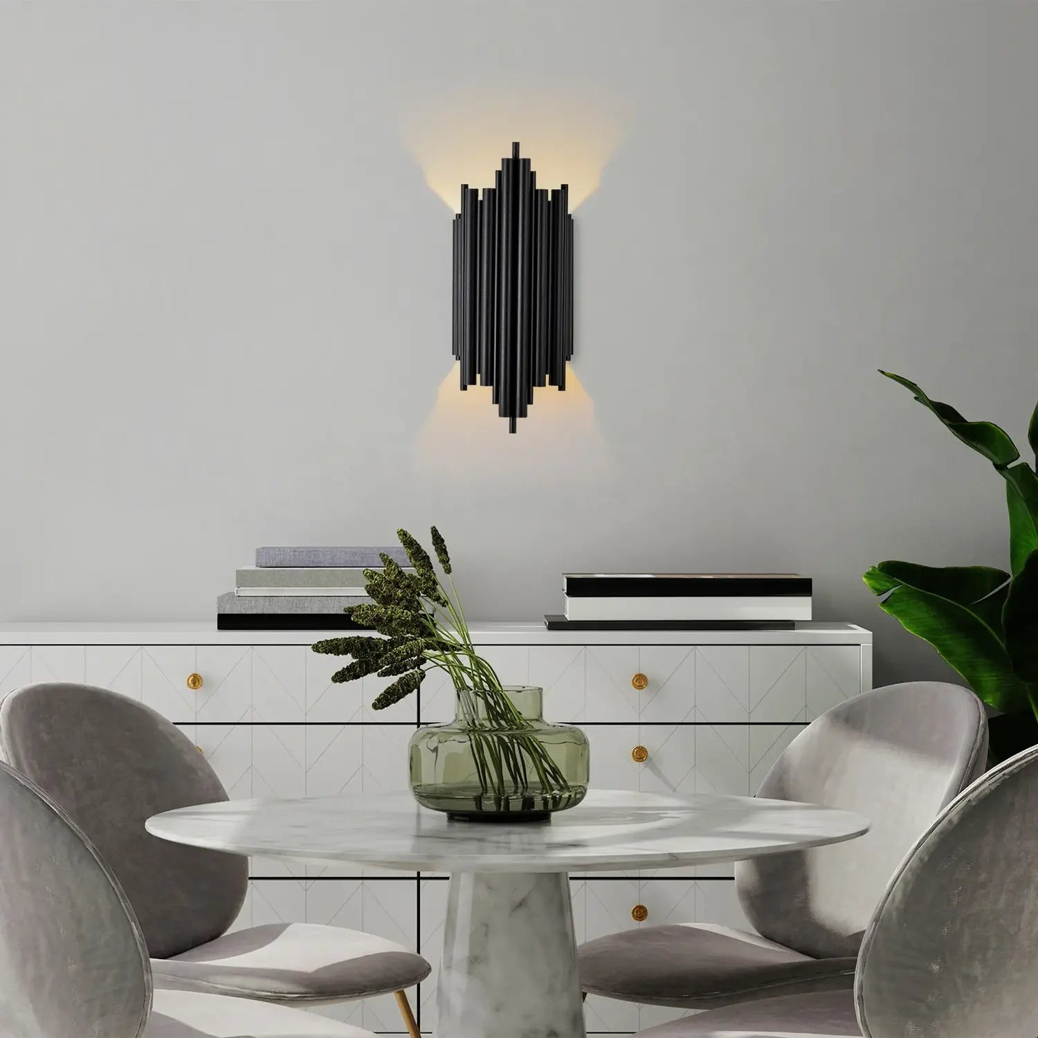 B-Ware Opviq Wandleuchte Wandlampe Reis Schwarz Metall Beleuchtung 50 Cm Siehe Text - 8683743823949