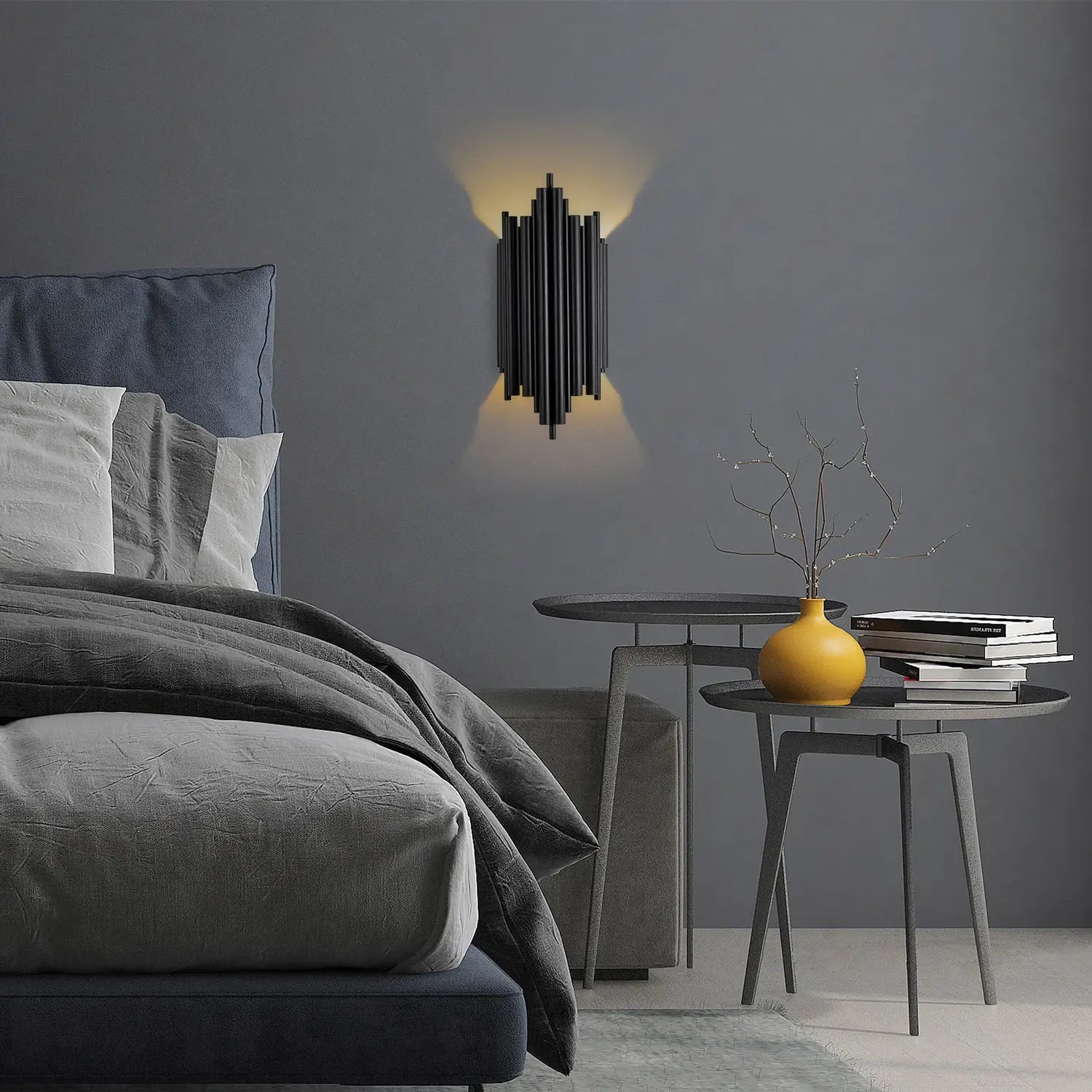 B-Ware Opviq Wandleuchte Wandlampe Reis Schwarz Metall Beleuchtung 50 Cm Siehe Text - 8683743823949
