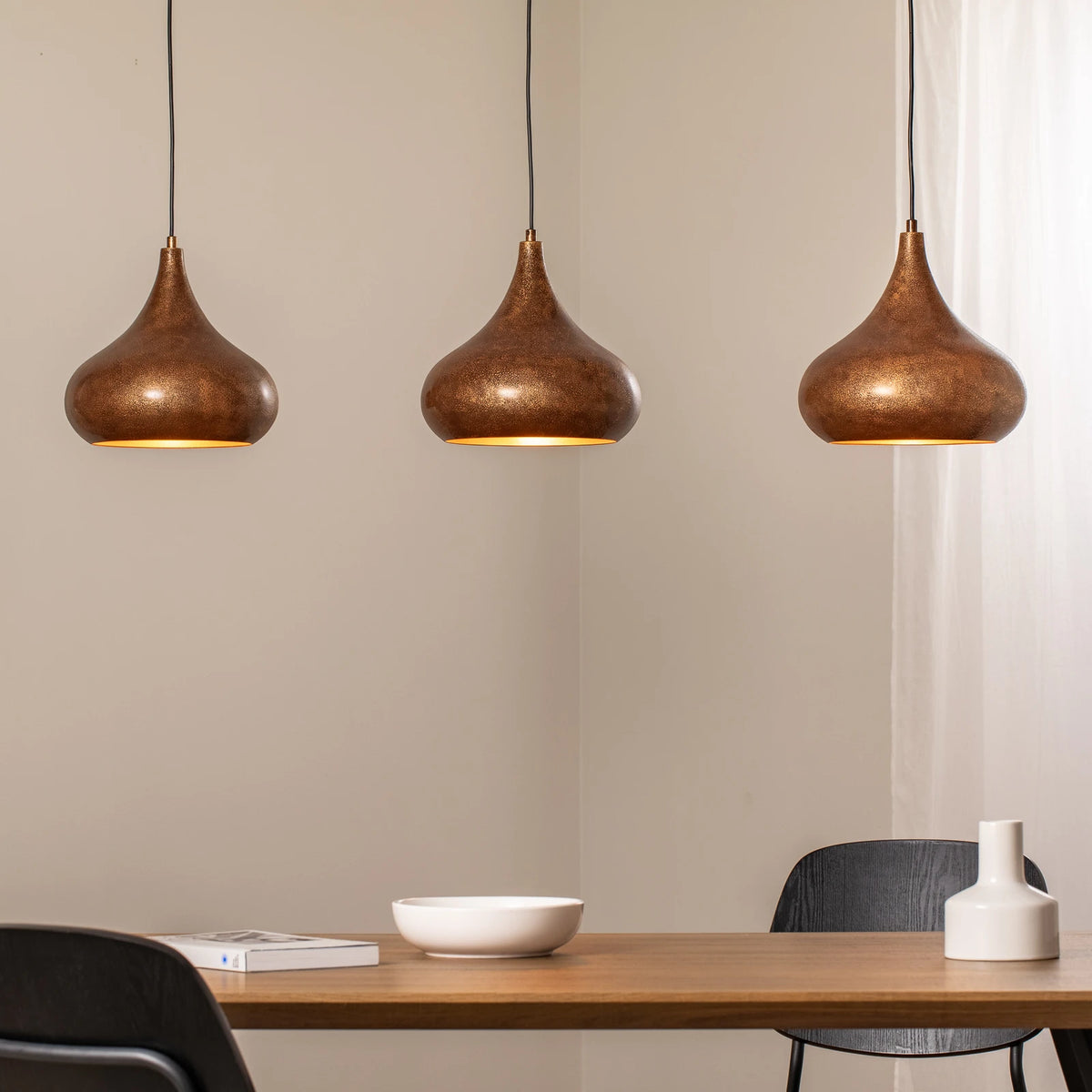 Hängeleuchte Muba Pendelleuchte Metall altmessing Lampe 140 cm E27 LED 3-flam842 - 10044503
