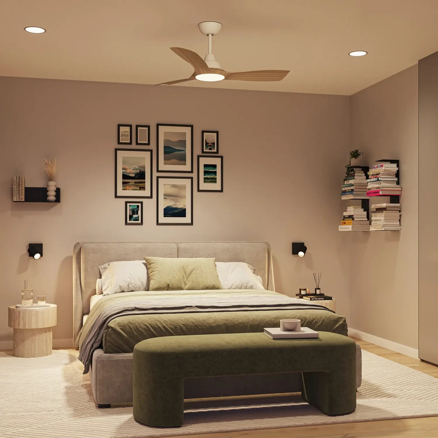 B-Ware Philips Deckenventilator Lüfter Led Olas Fernbedienung 106 Cm Braun Weiß Lampe - 10044779