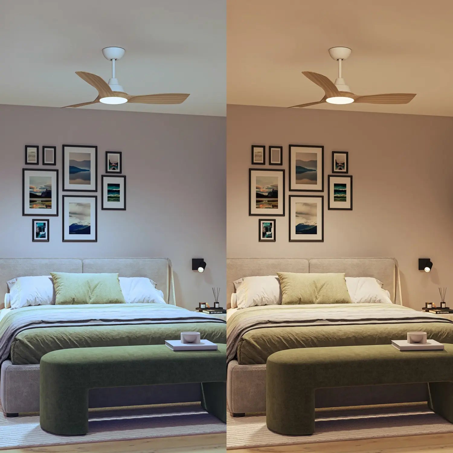 B-Ware Philips Deckenventilator Lüfter Led Olas Fernbedienung 106 Cm Braun Weiß Lampe - 10044779