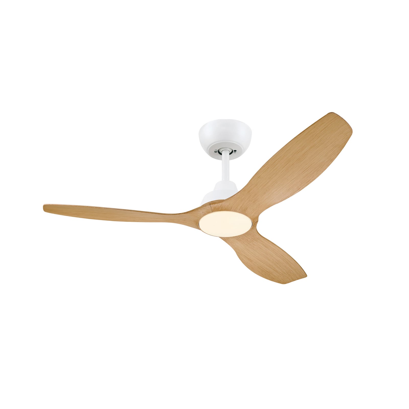 Olas Deckenventilatorleuchte 52' 35W 3 Flügel Fernbedienung dimmbar Braun Weiß - 8720169369993