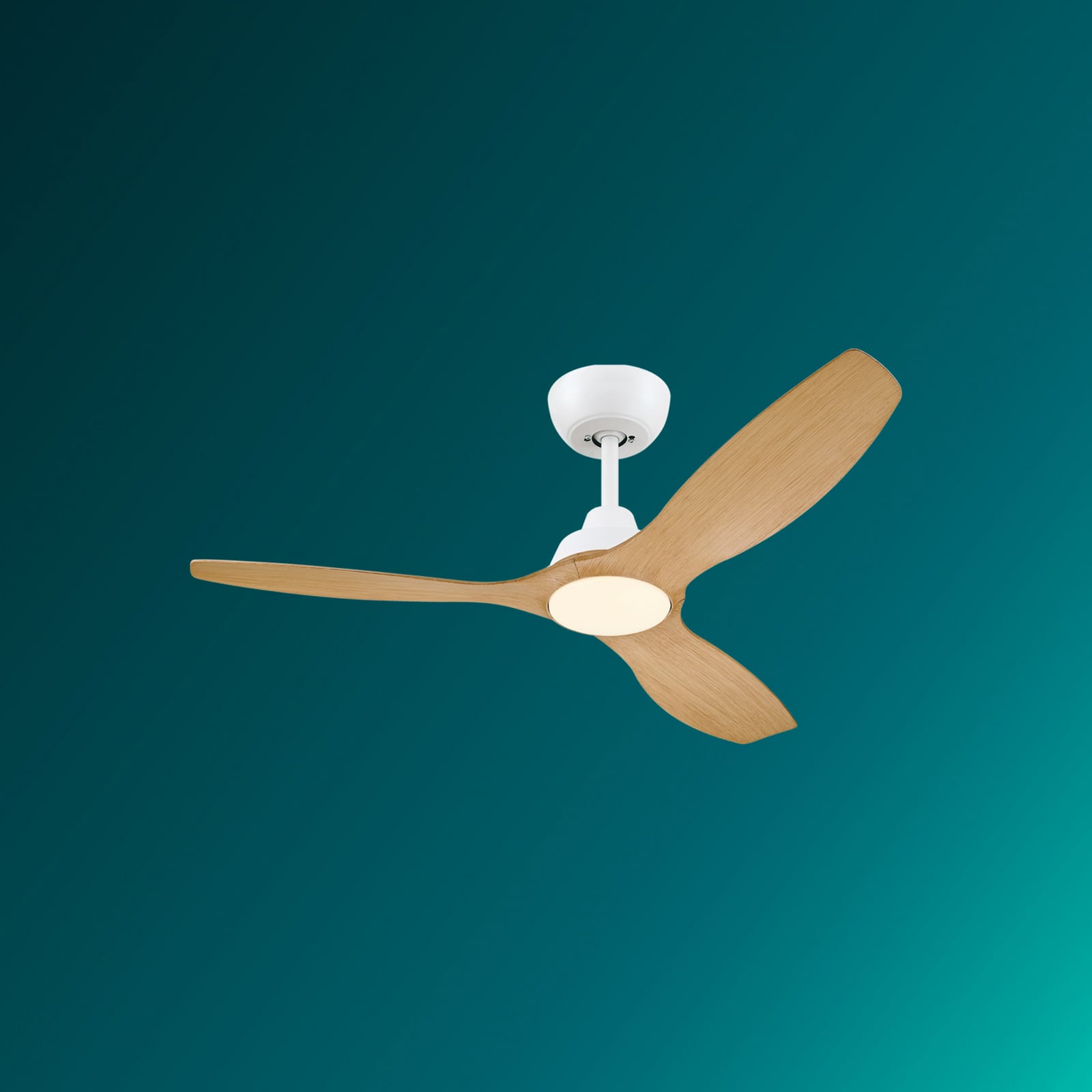 Olas Deckenventilatorleuchte 52' 35W 3 Flügel Fernbedienung dimmbar Braun Weiß - 8720169369993