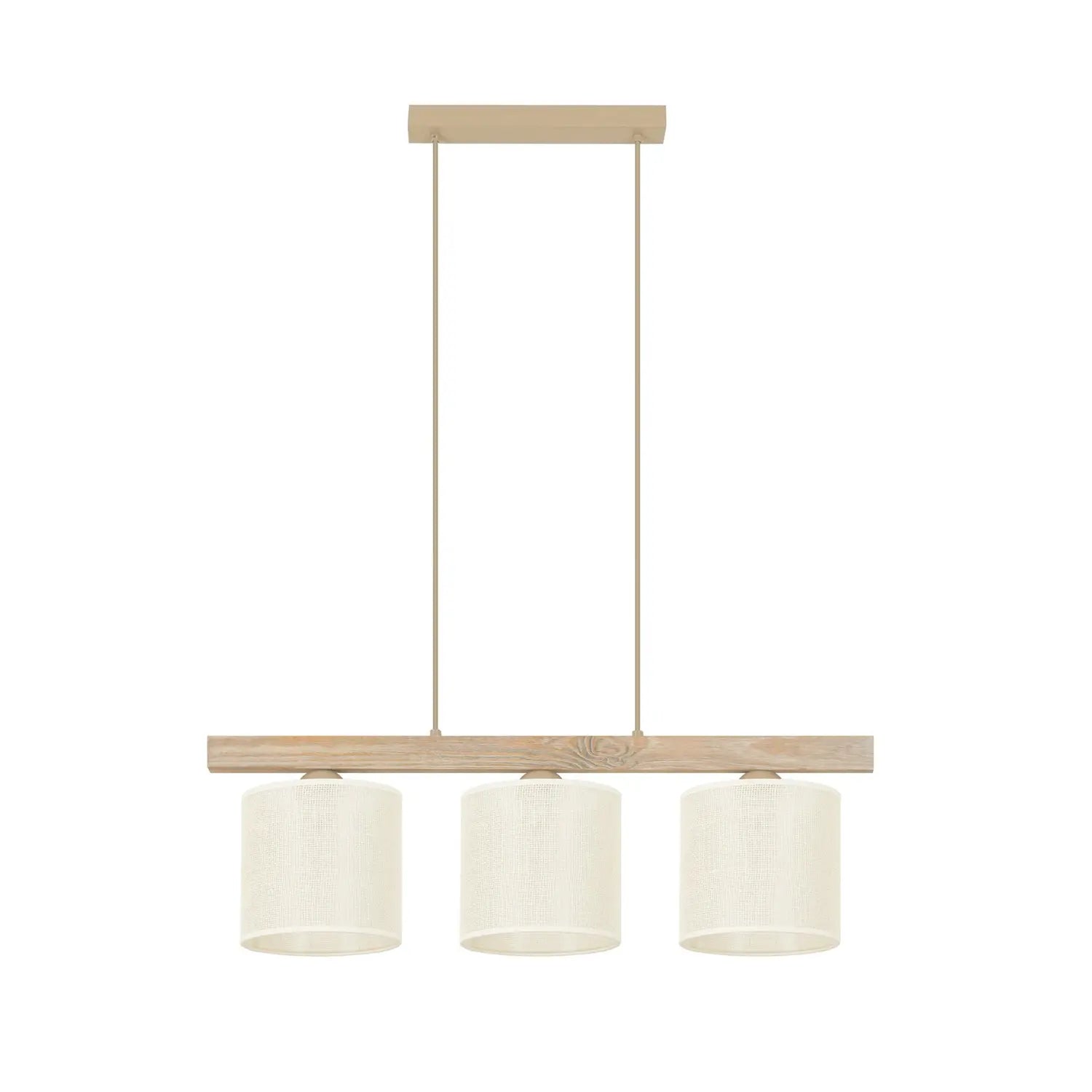 B-Ware Duolla Hängeleuchte Pendelleuchte Lampe Forest Holz Jute Weiß 3 Flg Wohnzimmer - 10044851